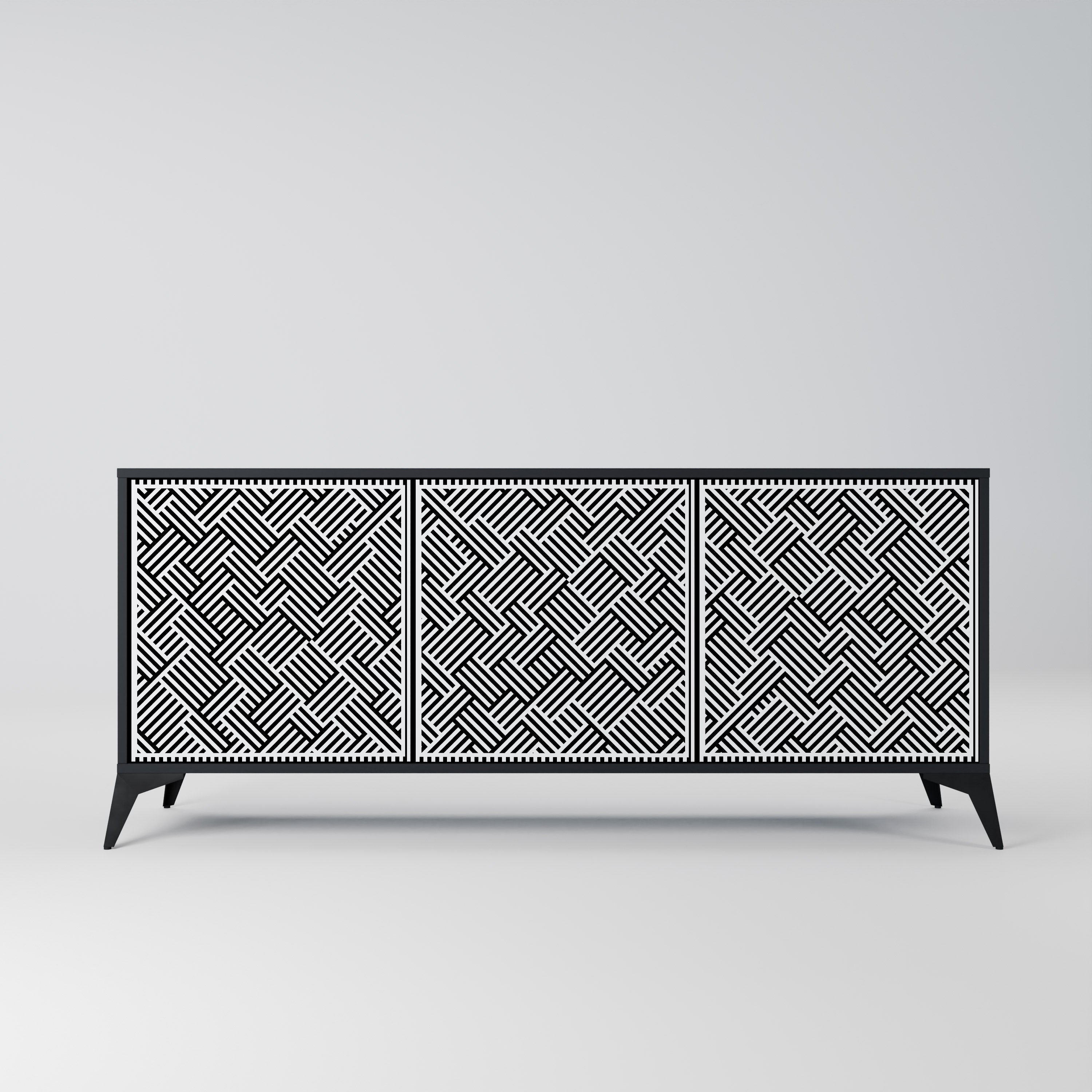 TEMPORARY SEQUENCE Sideboard mit 3 Türen in Schwarz