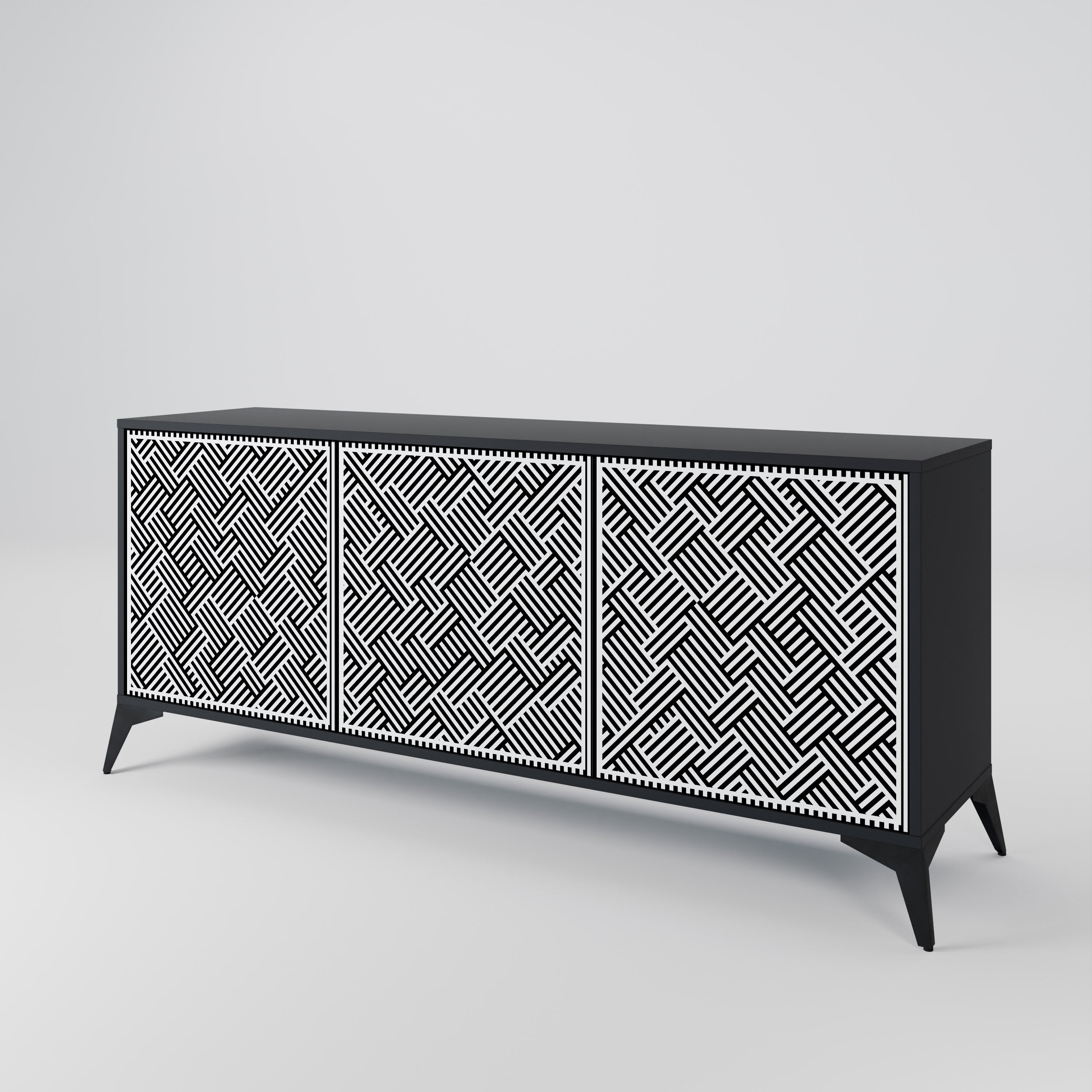 TEMPORARY SEQUENCE Sideboard mit 3 Türen in Schwarz