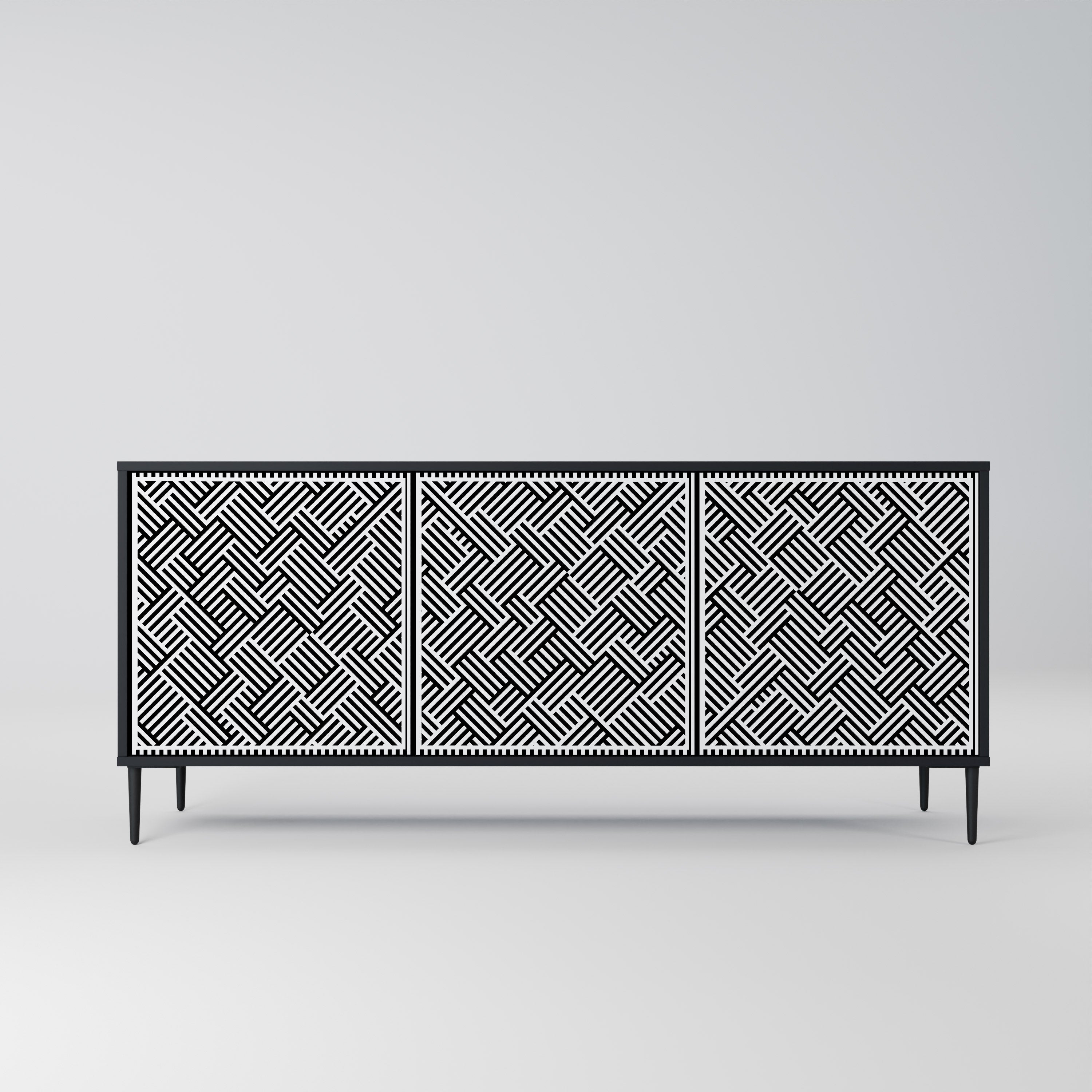 TEMPORARY SEQUENCE Sideboard mit 3 Türen in Schwarz