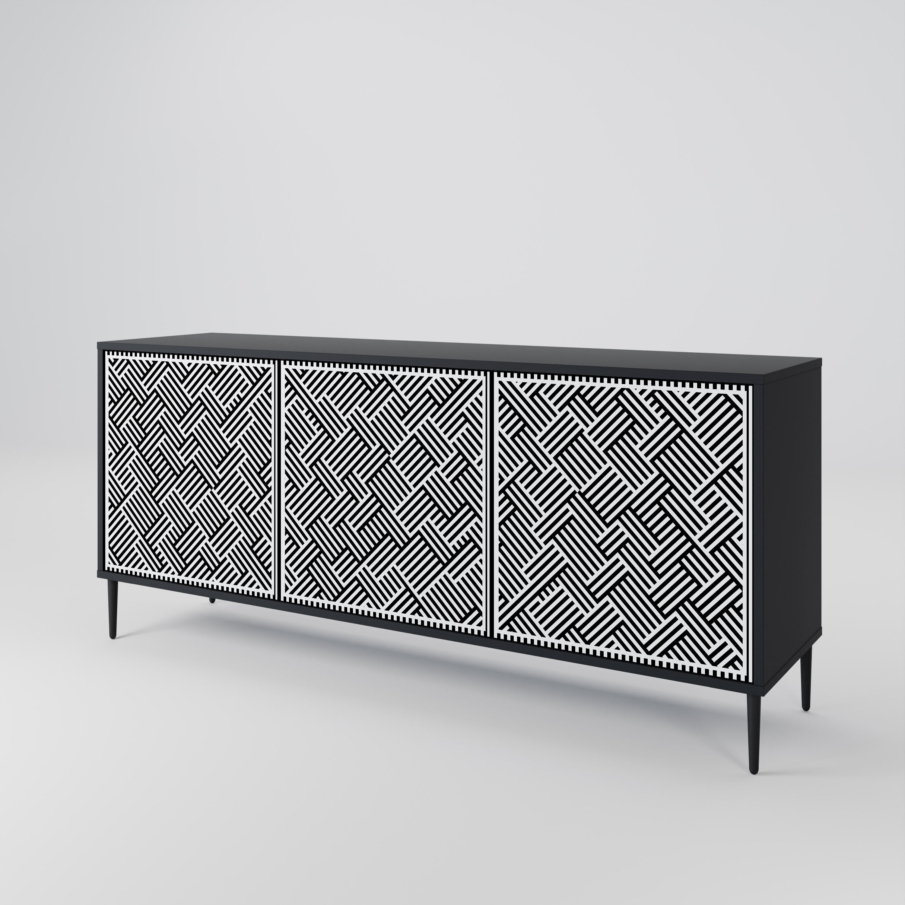 TEMPORARY SEQUENCE Sideboard mit 3 Türen in Schwarz