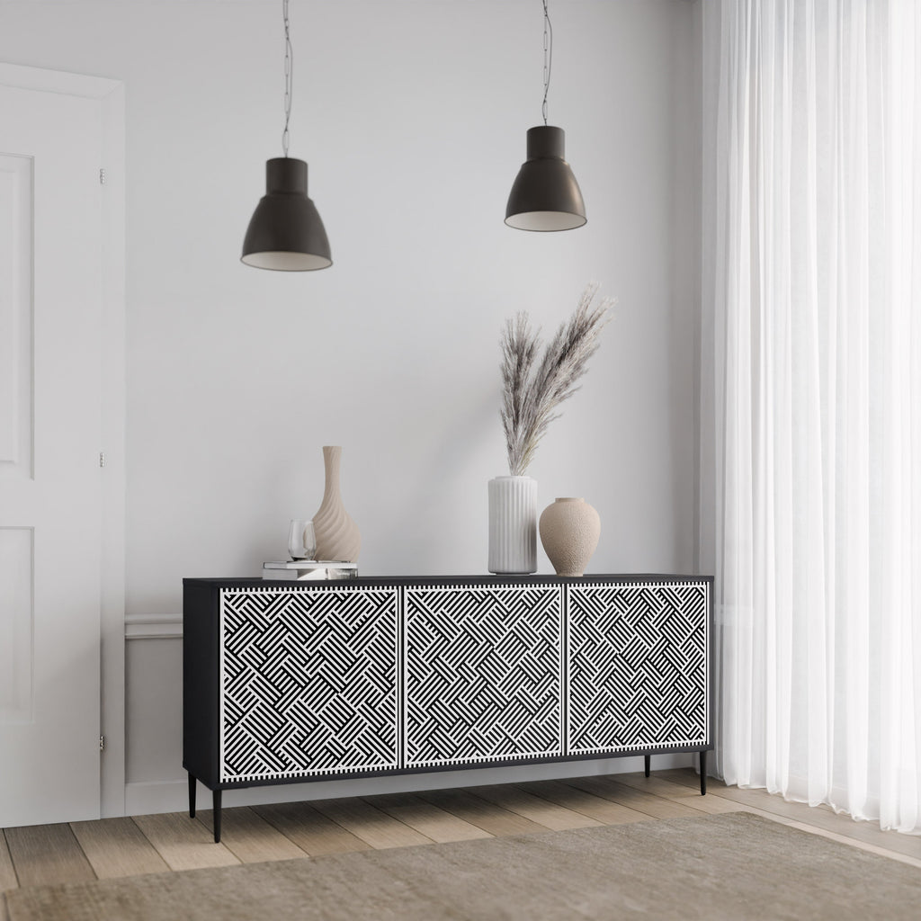 TEMPORARY SEQUENCE Sideboard mit 3 Türen in Schwarz