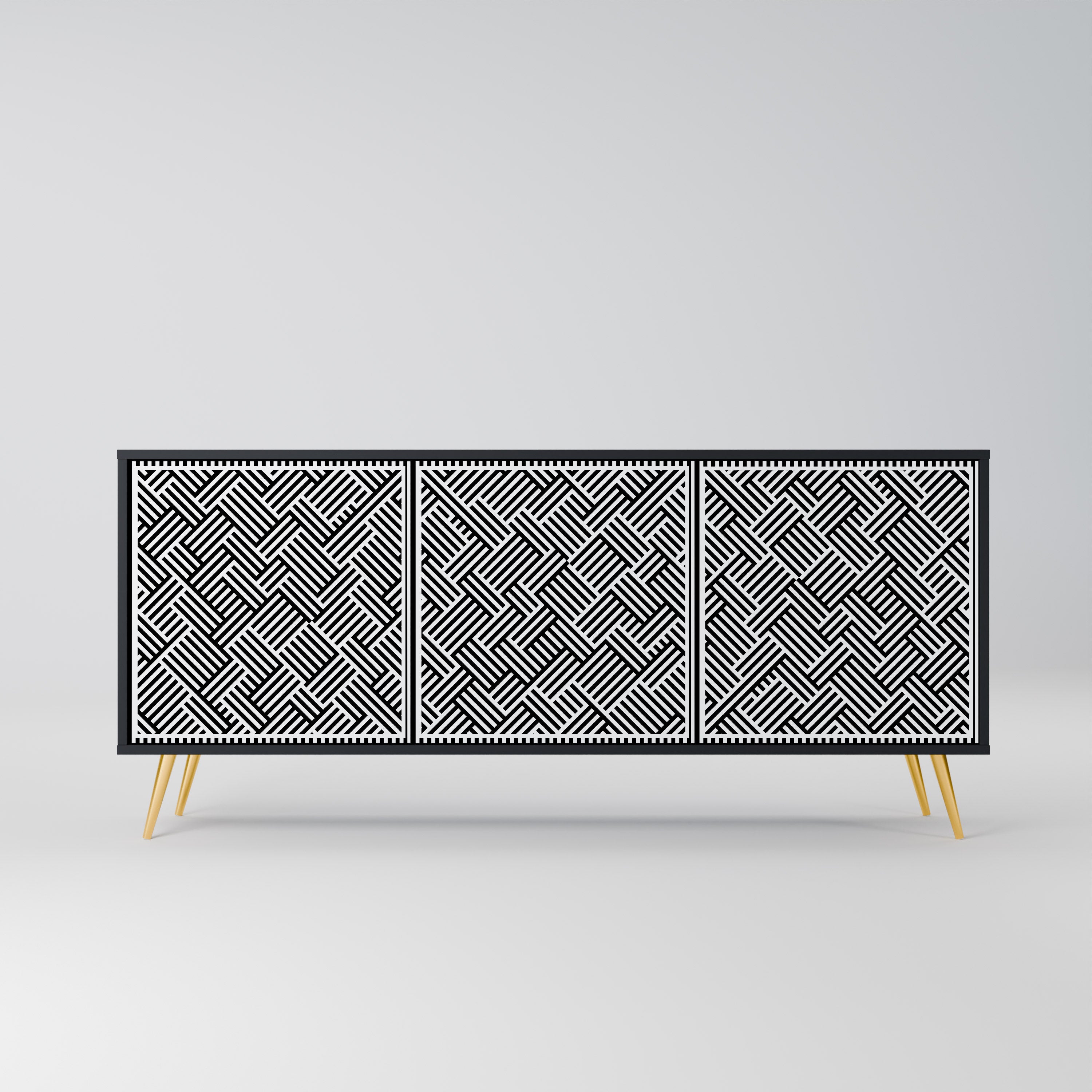 TEMPORARY SEQUENCE Sideboard mit 3 Türen in Schwarz