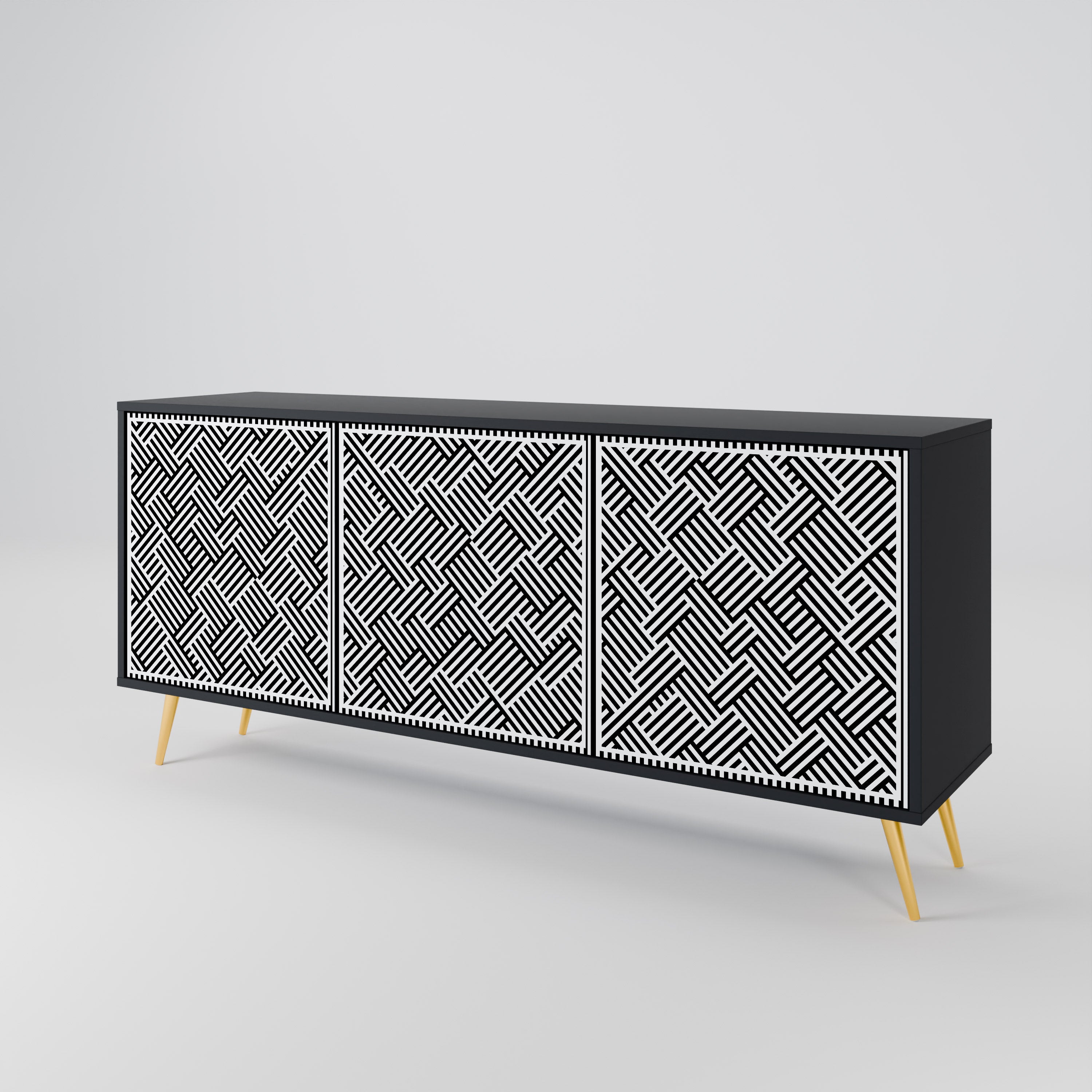 TEMPORARY SEQUENCE Sideboard mit 3 Türen in Schwarz
