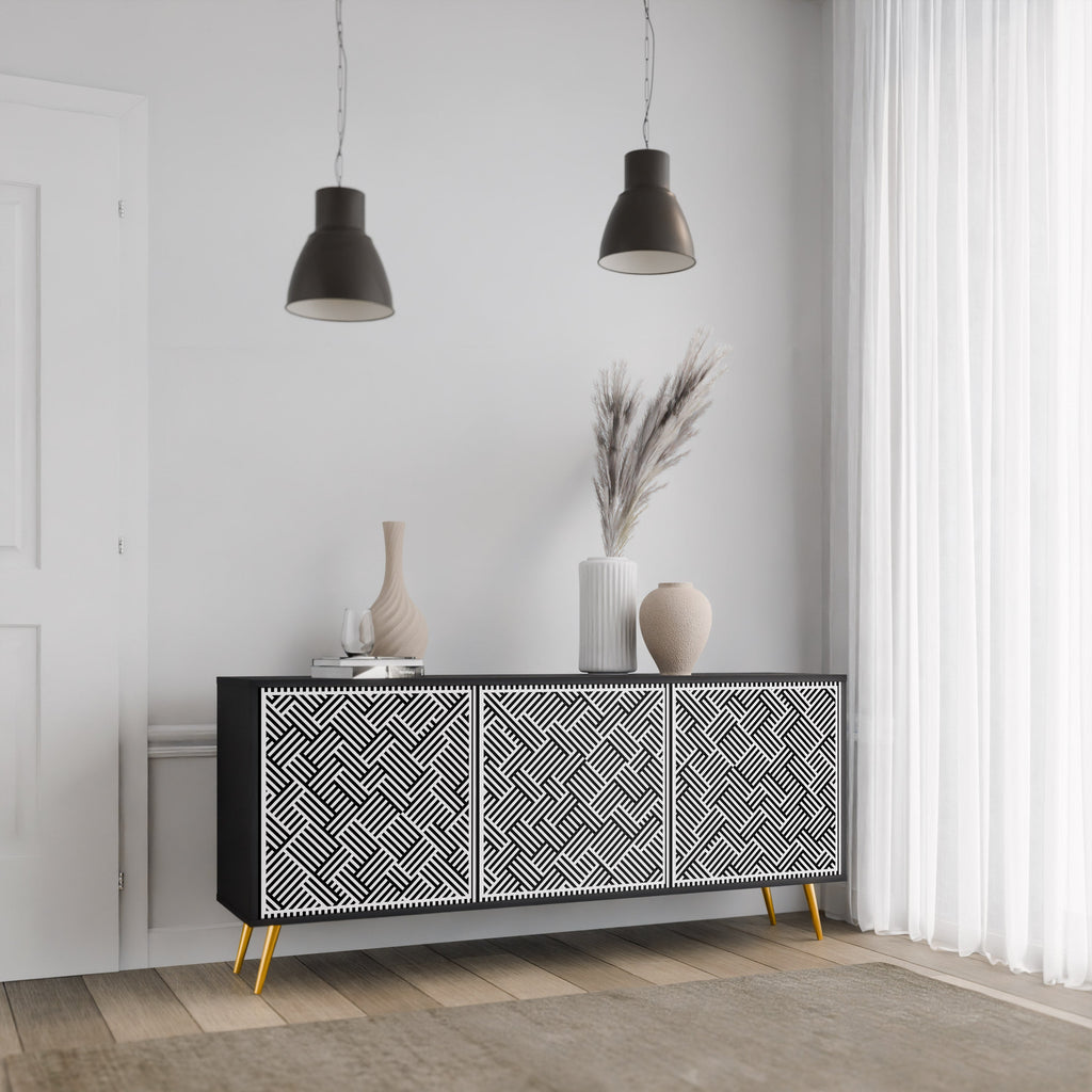 TEMPORARY SEQUENCE Sideboard mit 3 Türen in Schwarz