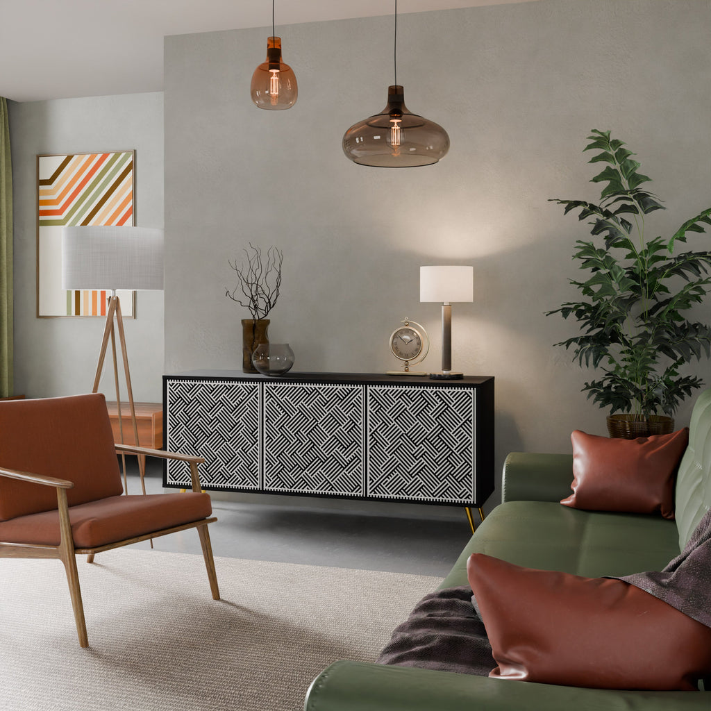TEMPORARY SEQUENCE Sideboard mit 3 Türen in Schwarz