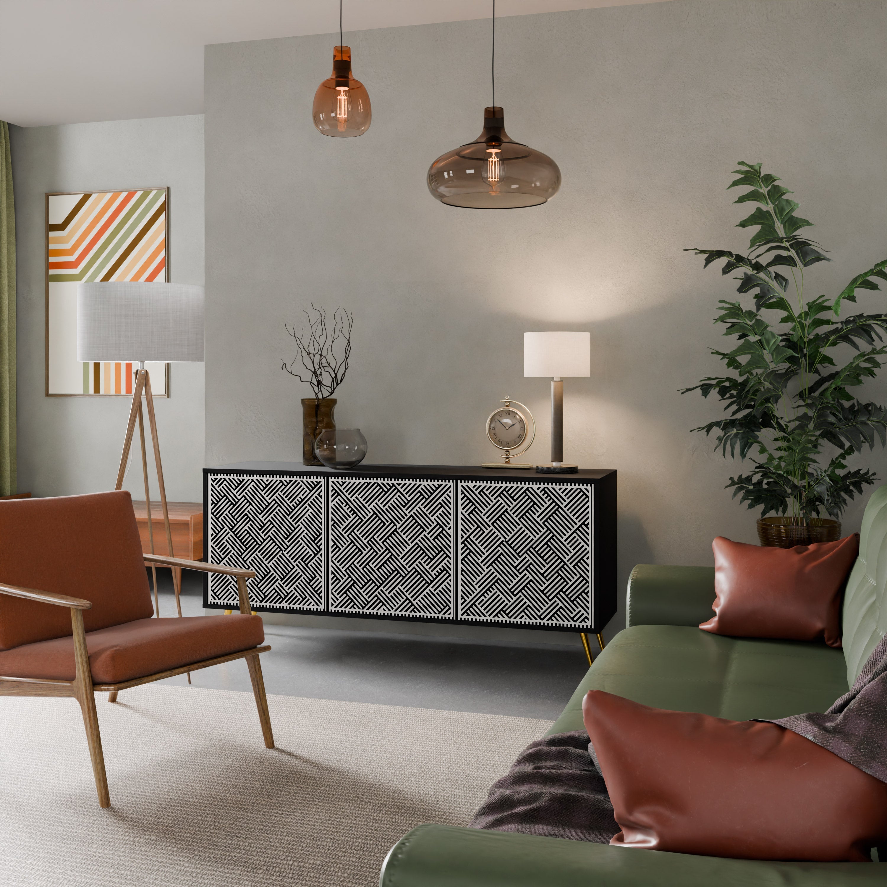 TEMPORARY SEQUENCE Sideboard mit 3 Türen in Schwarz