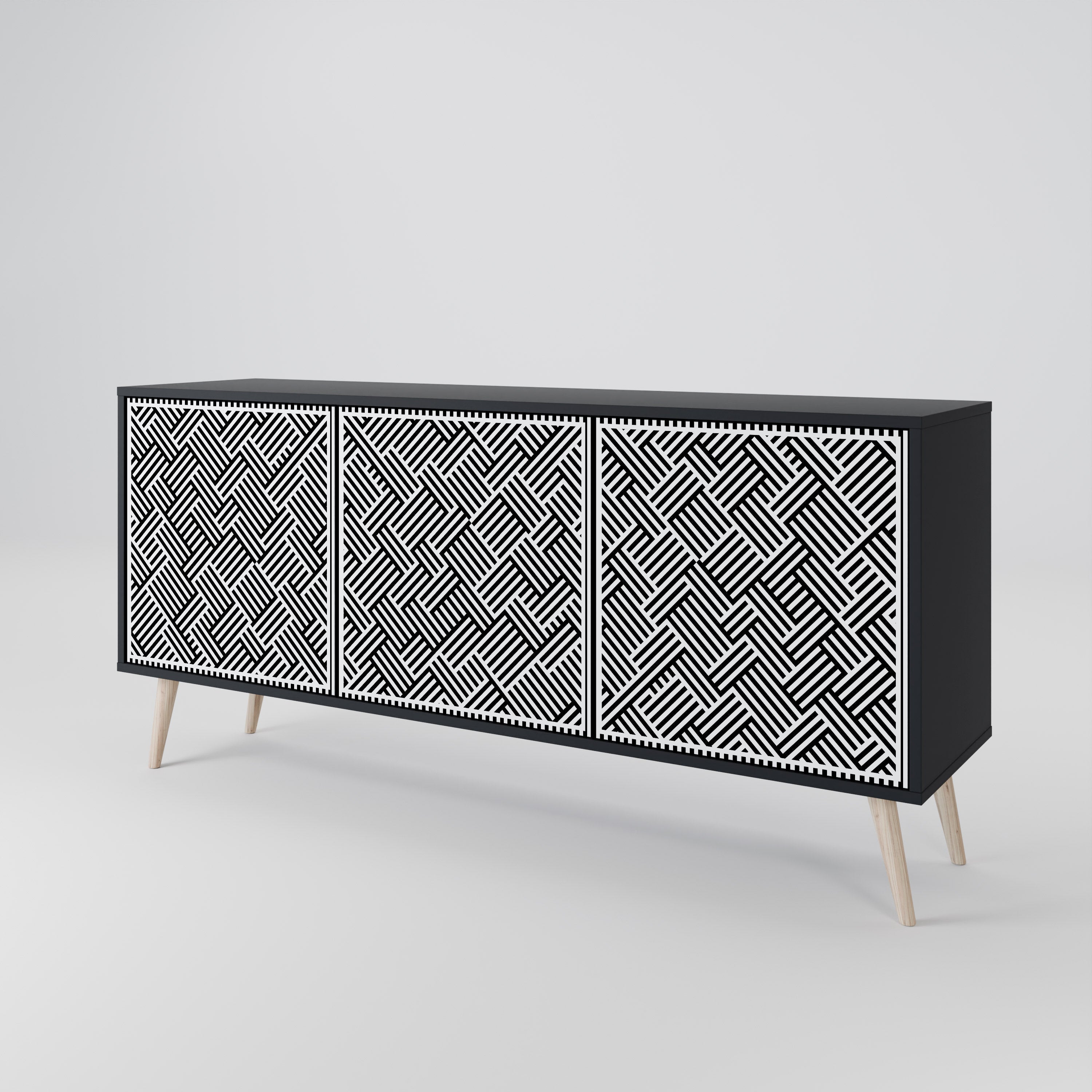 TEMPORARY SEQUENCE Sideboard mit 3 Türen in Schwarz