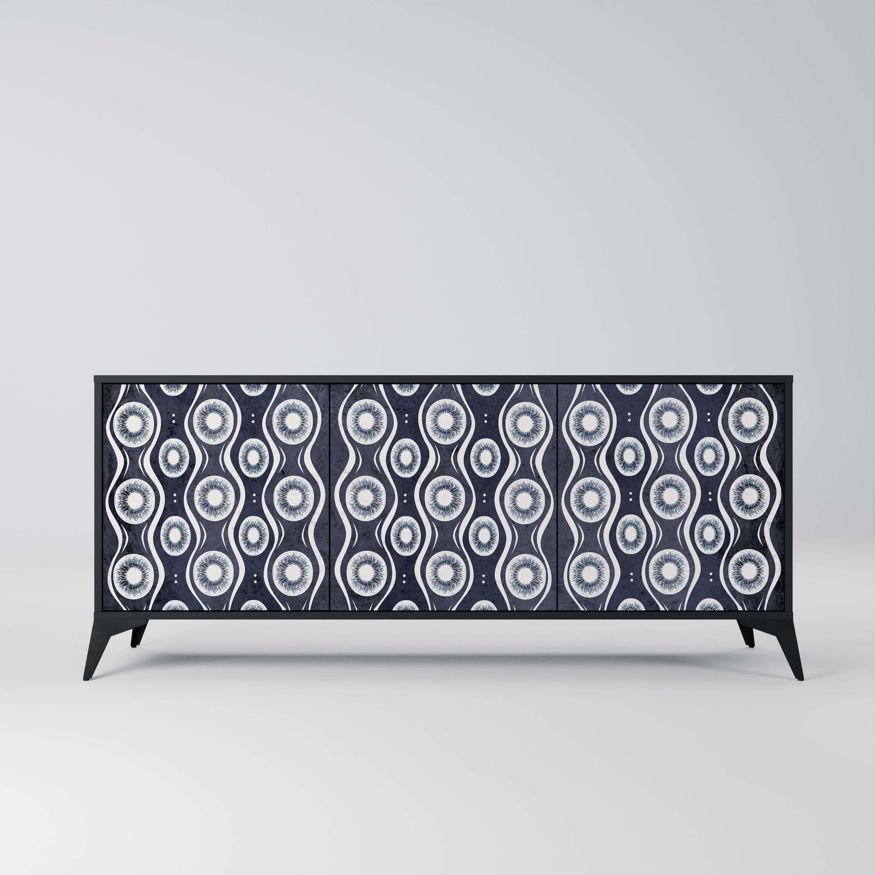 GRAPHITE EYES 3-türiges Sideboard in Schwarz