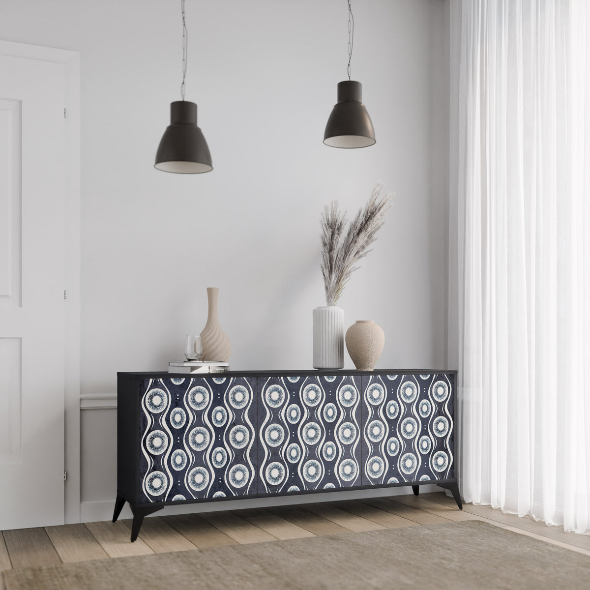 GRAPHITE EYES 3-türiges Sideboard