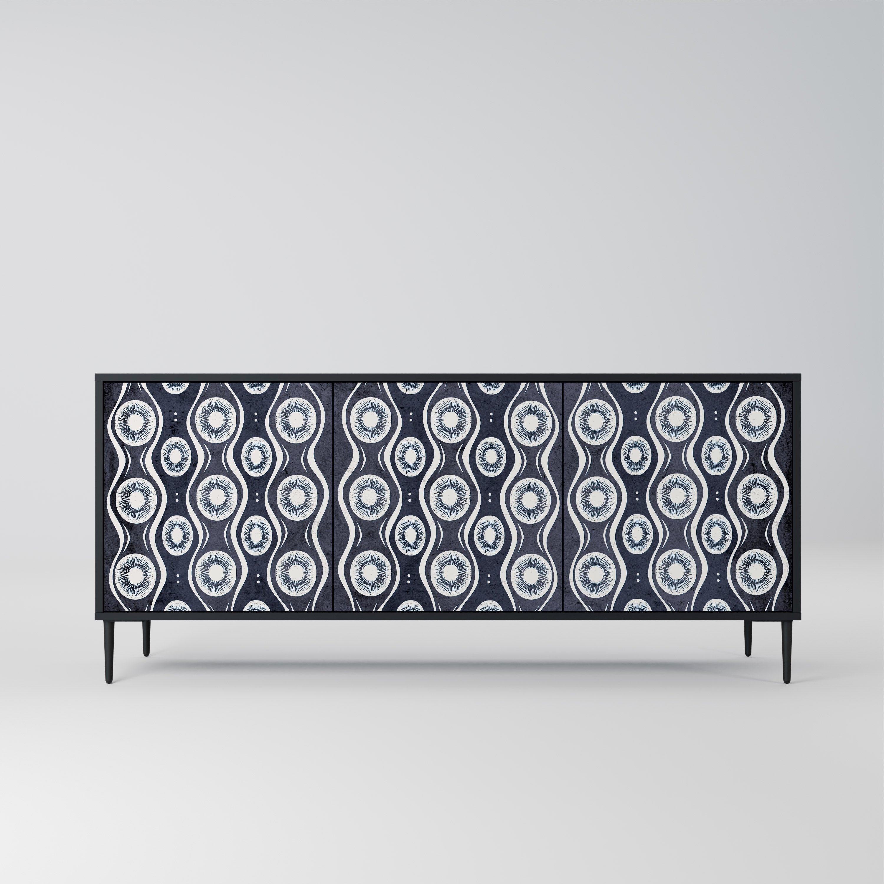 GRAPHITE EYES 3-türiges Sideboard in Schwarz