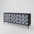 GRAPHITE EYES 3-Door Sideboard in Black Finish