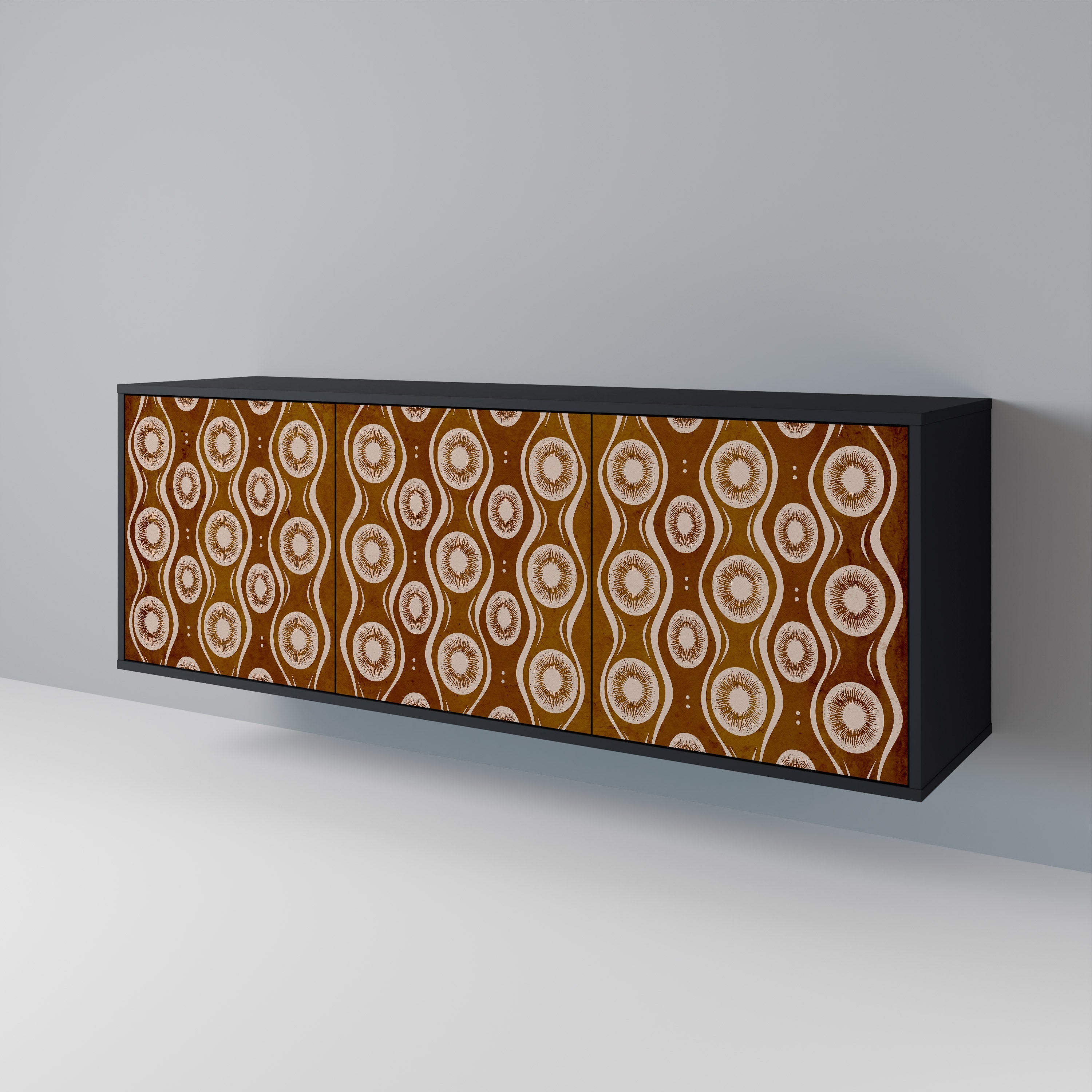 BROWN EYES 3-türiges Sideboard in Schwarz