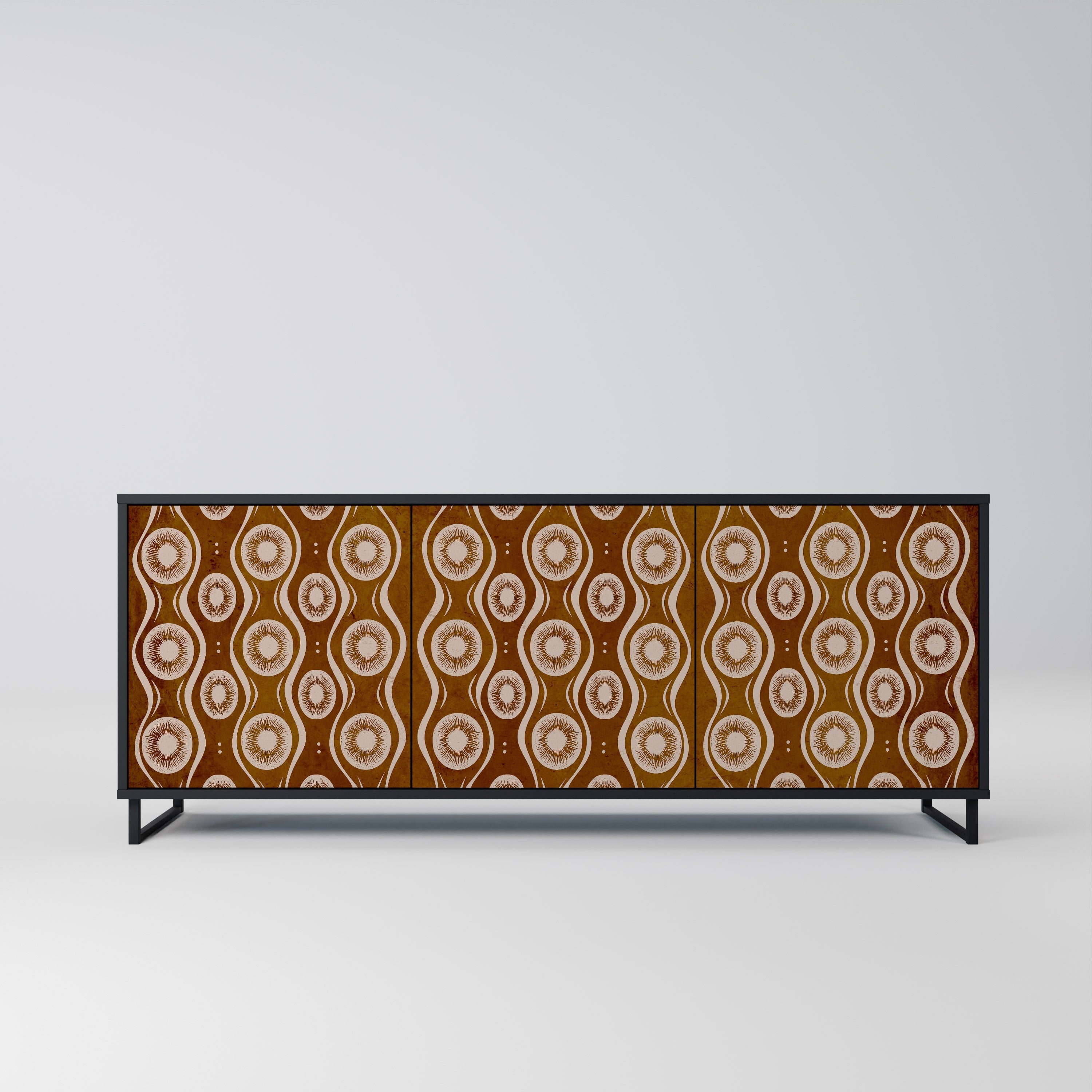 BROWN EYES 3-türiges Sideboard in Schwarz