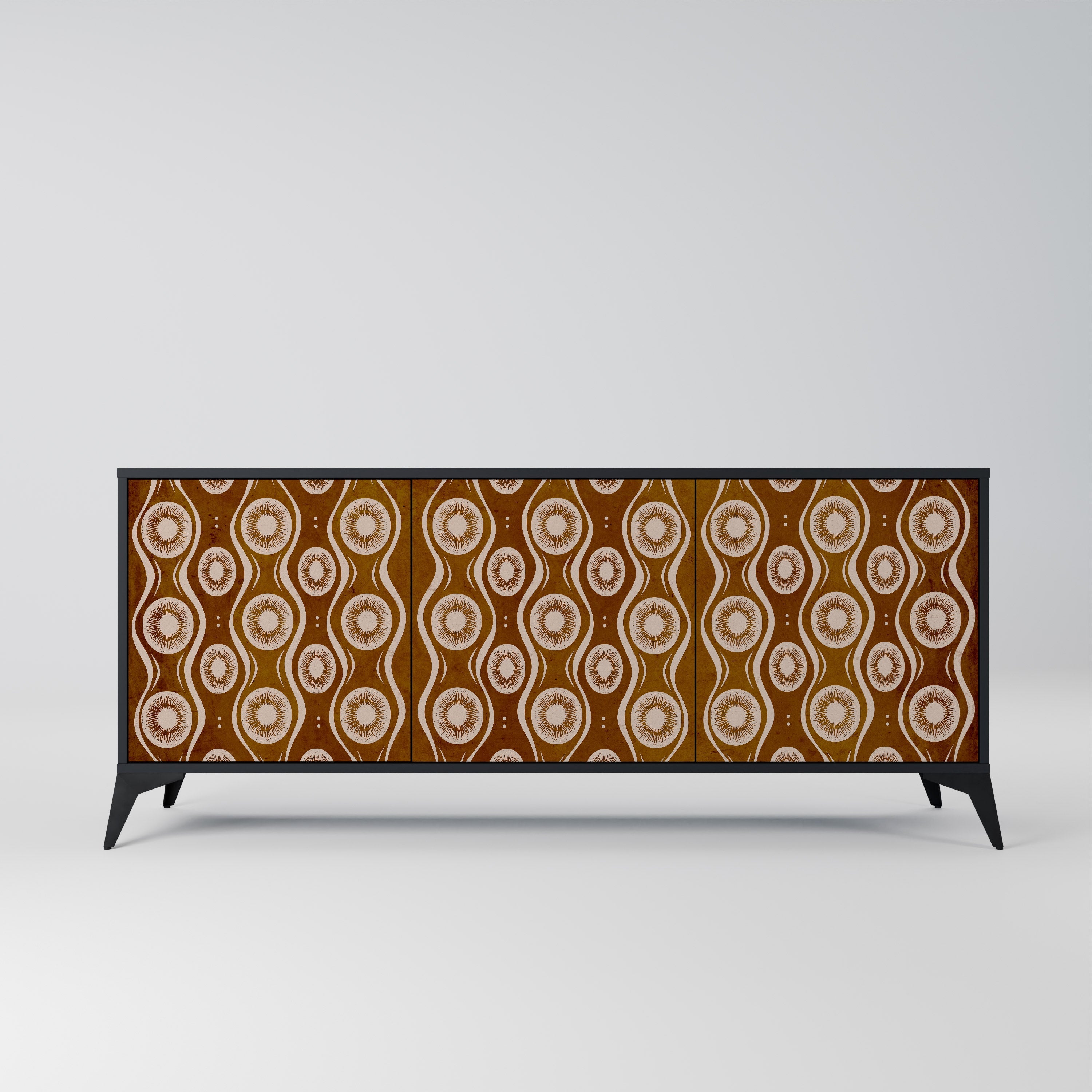 BROWN EYES 3-türiges Sideboard in Schwarz