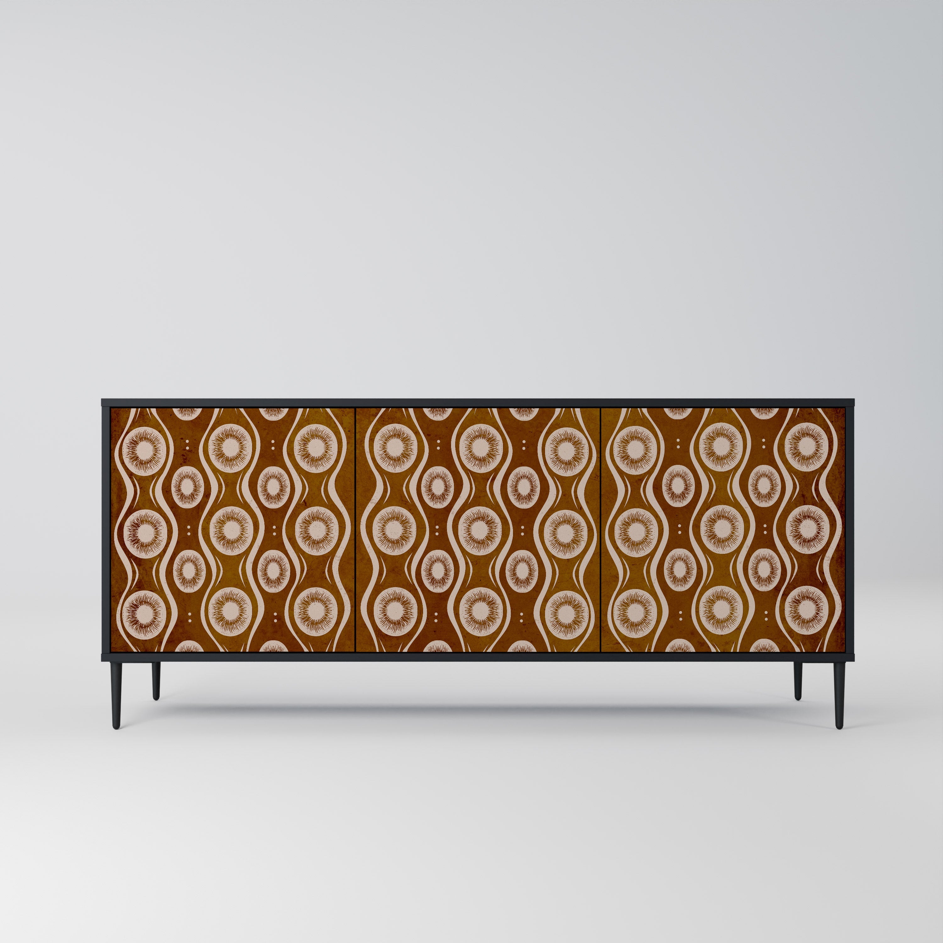 BROWN EYES 3-türiges Sideboard in Schwarz