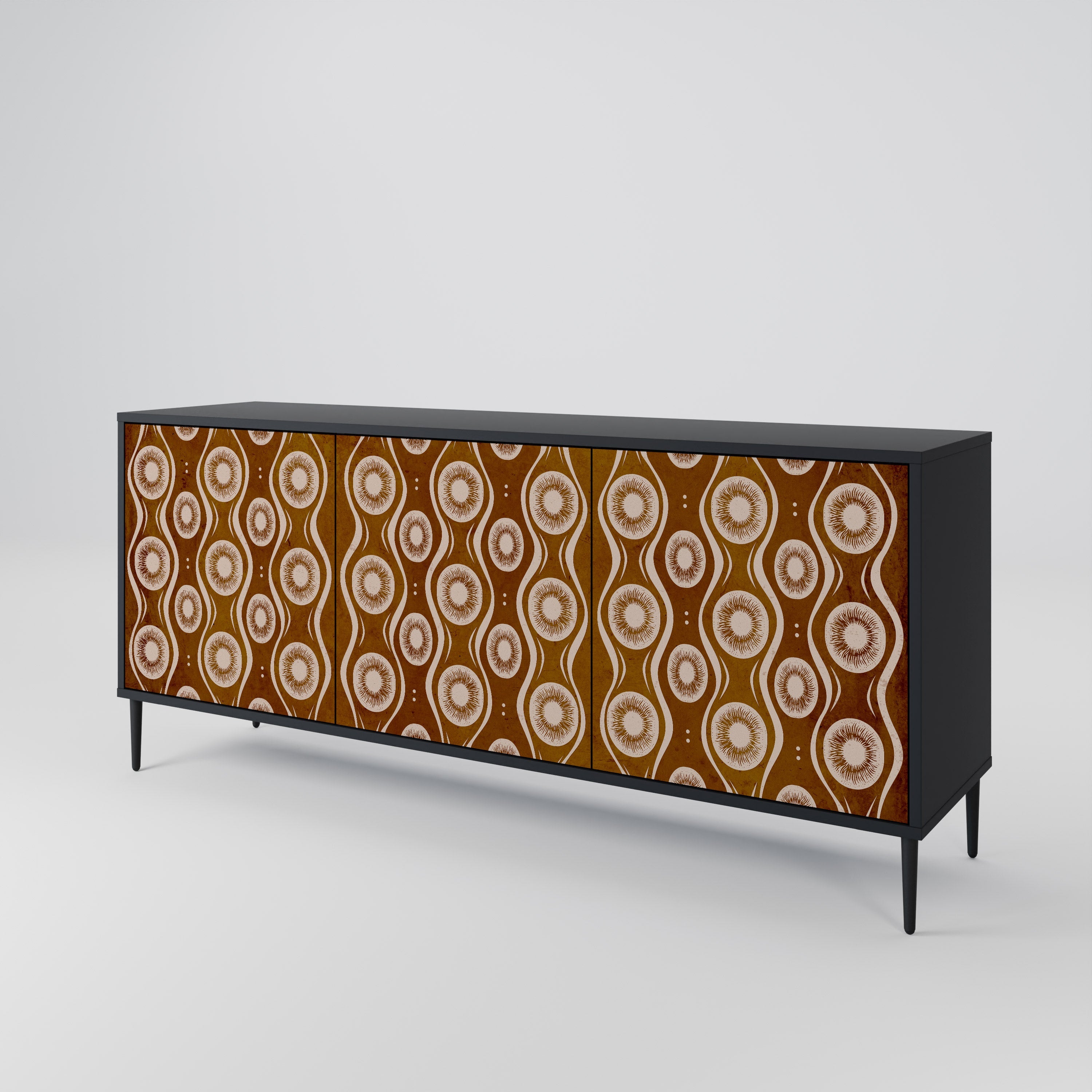BROWN EYES 3-türiges Sideboard in Schwarz