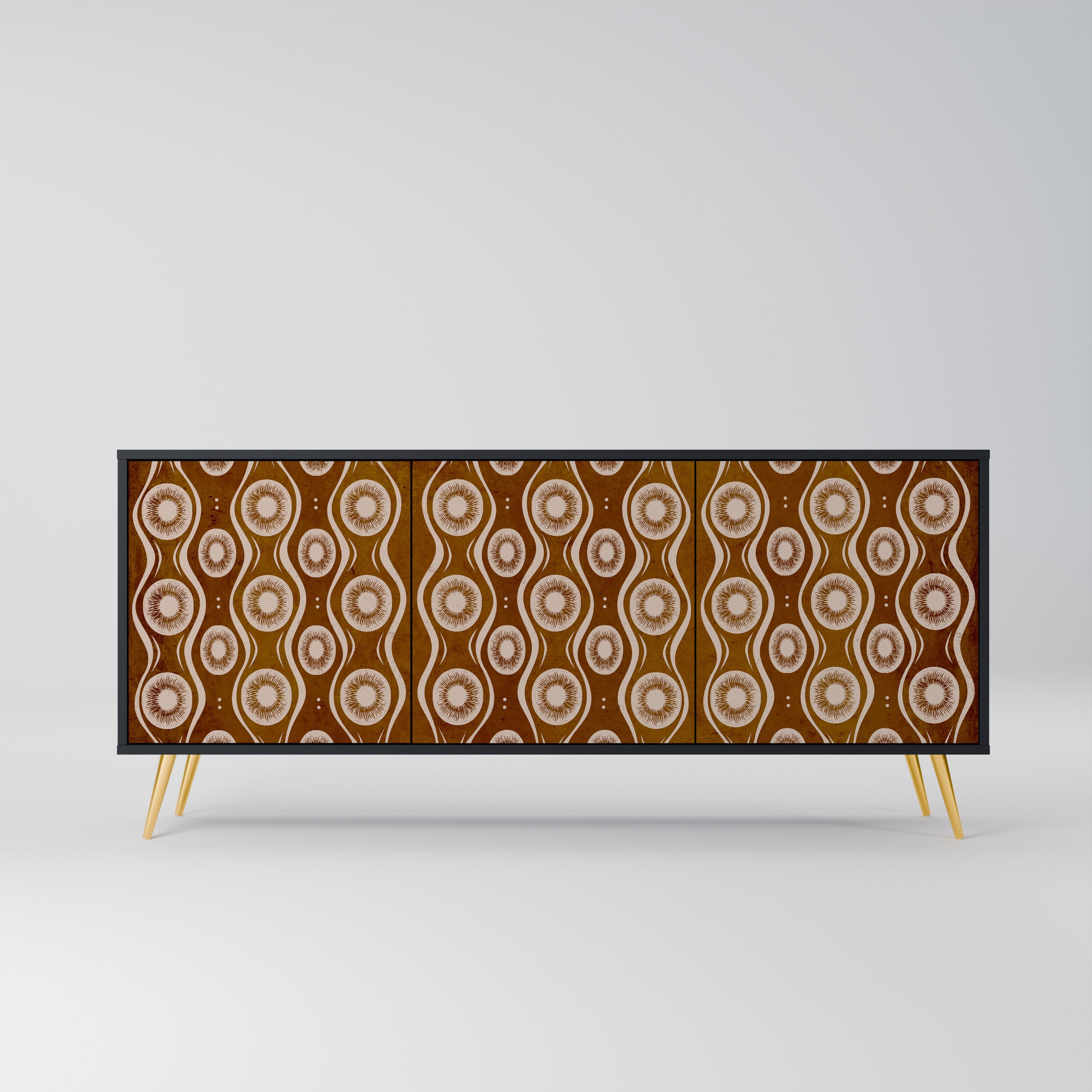 BROWN EYES 3-türiges Sideboard in Schwarz