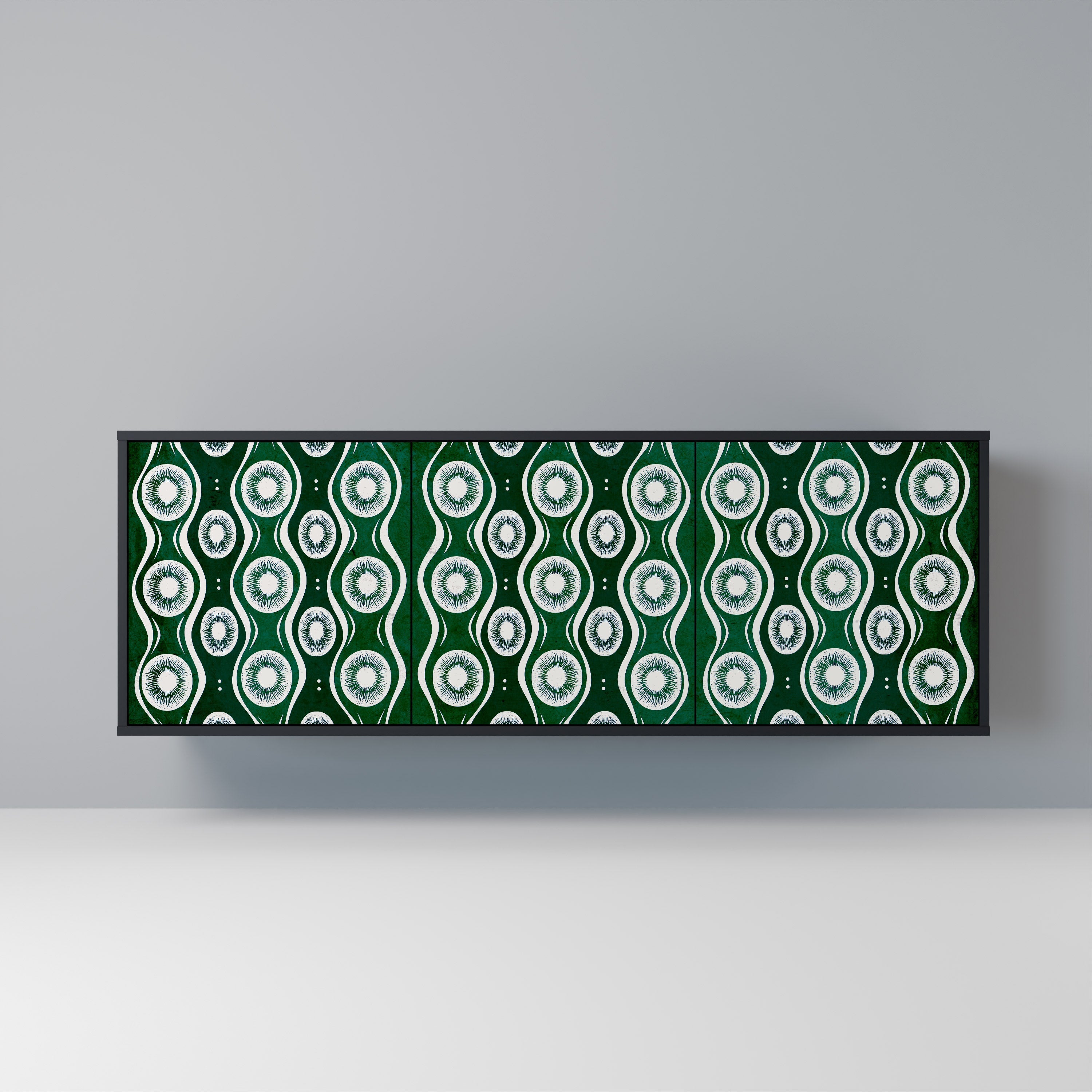 GREEN EYES 3-türiges Sideboard in Schwarz