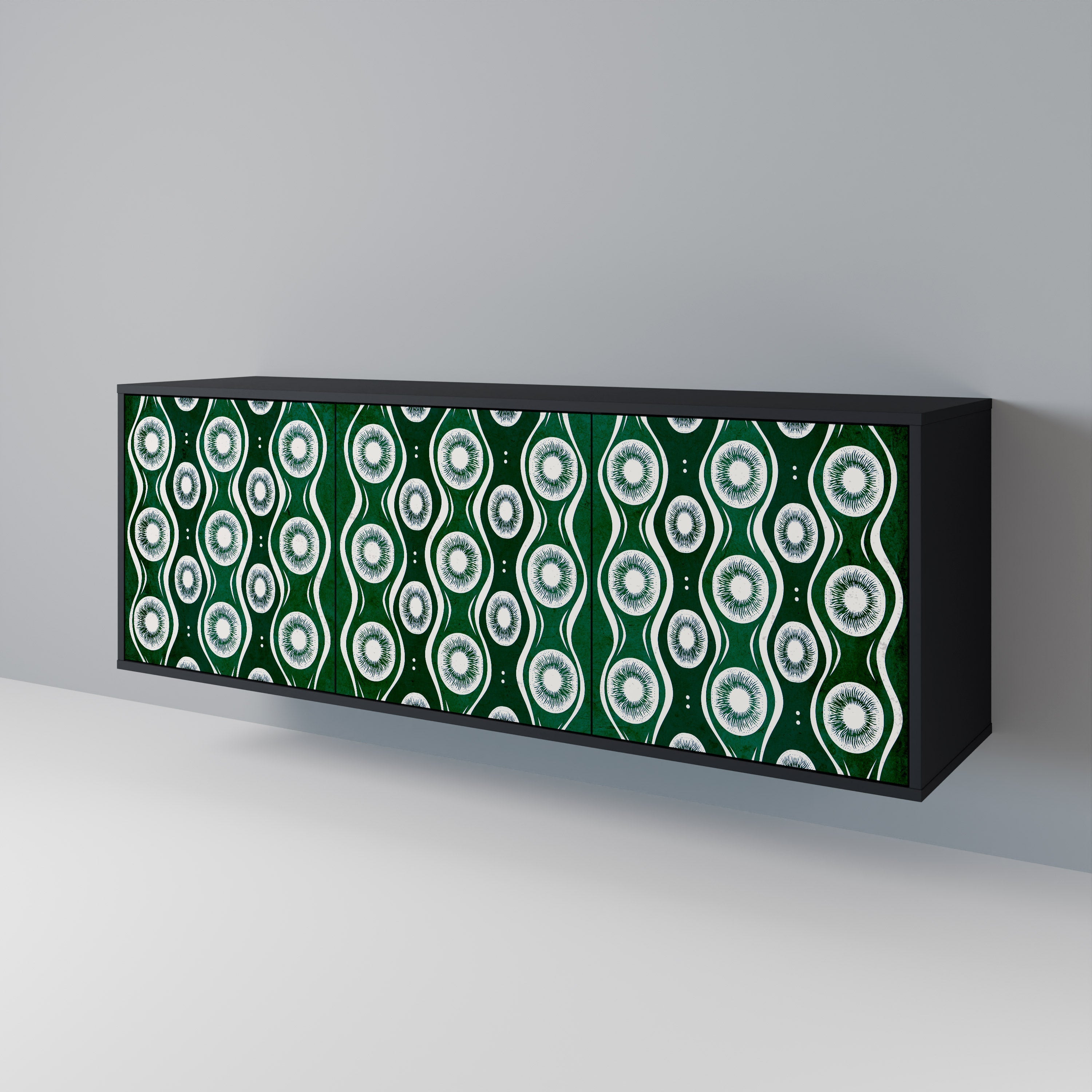 GREEN EYES 3-türiges Sideboard in Schwarz