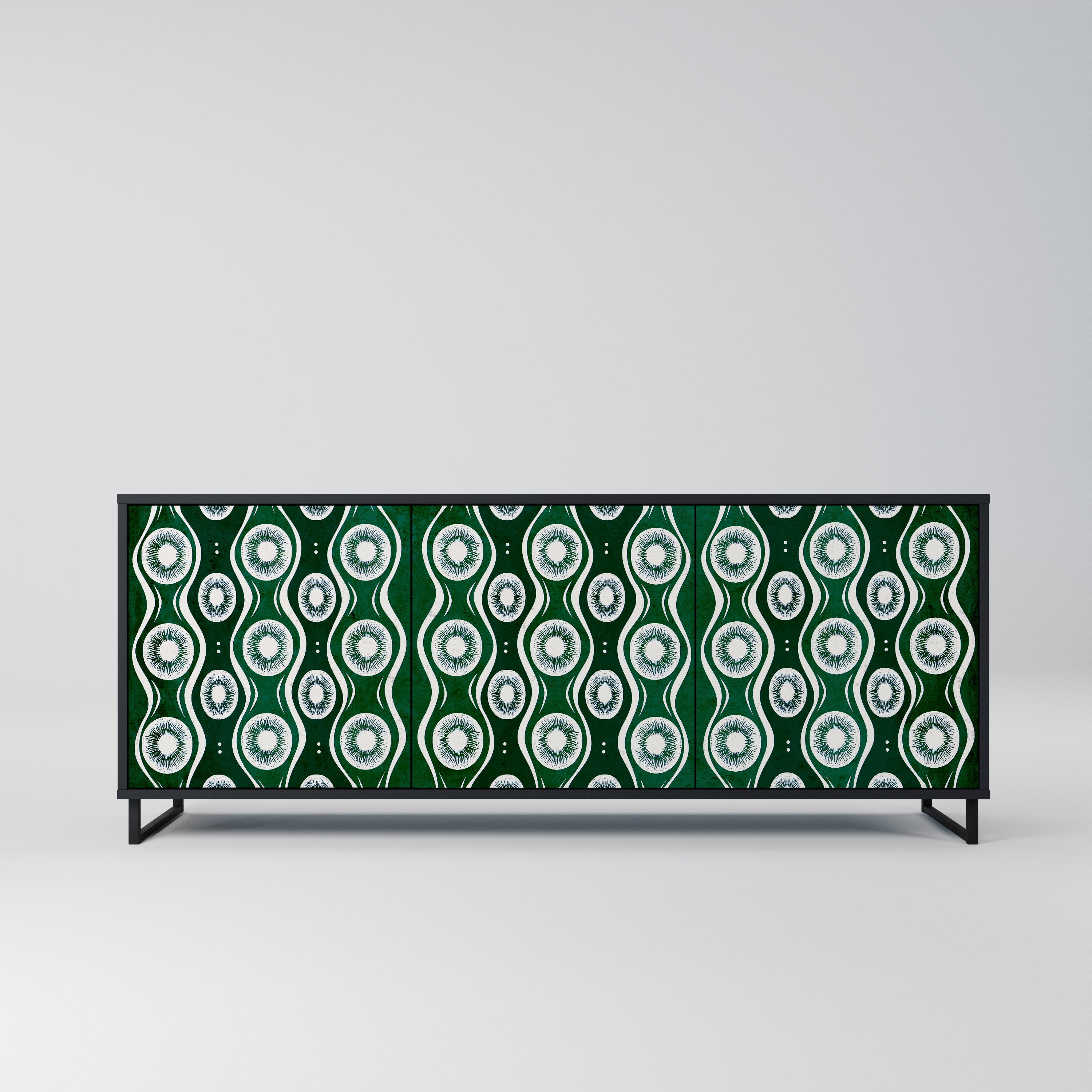 GREEN EYES 3-türiges Sideboard in Schwarz