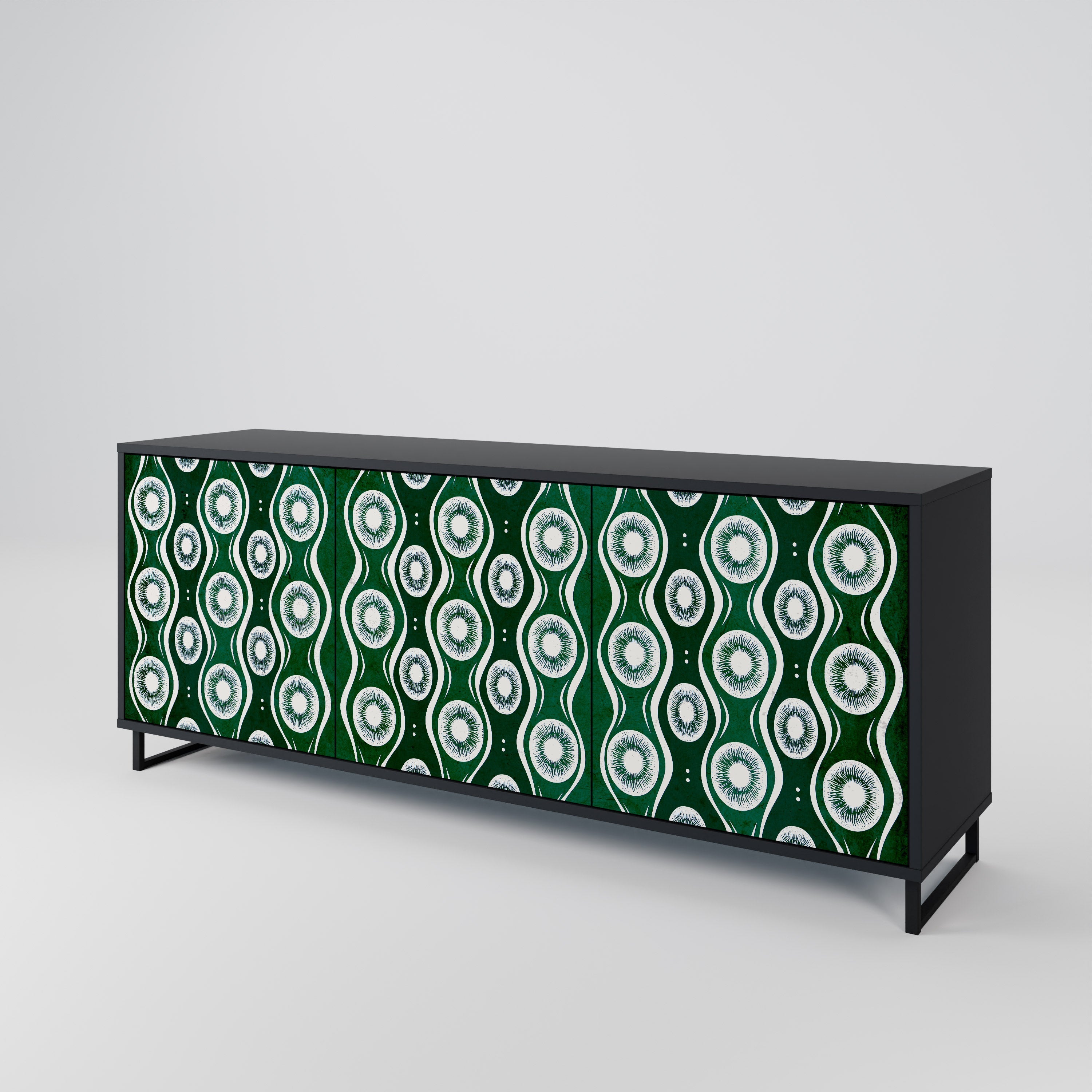GREEN EYES 3-türiges Sideboard in Schwarz