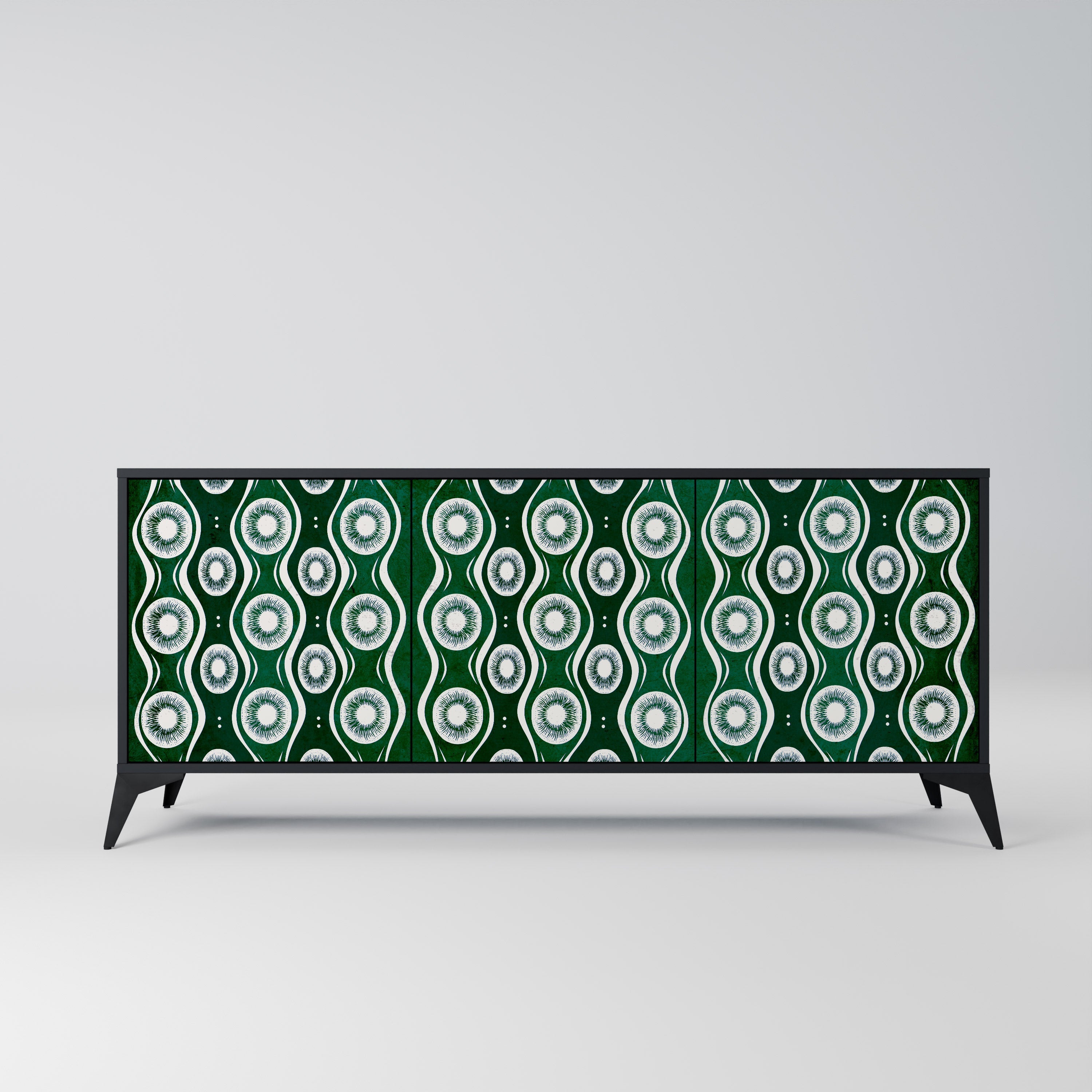 GREEN EYES 3-türiges Sideboard in Schwarz