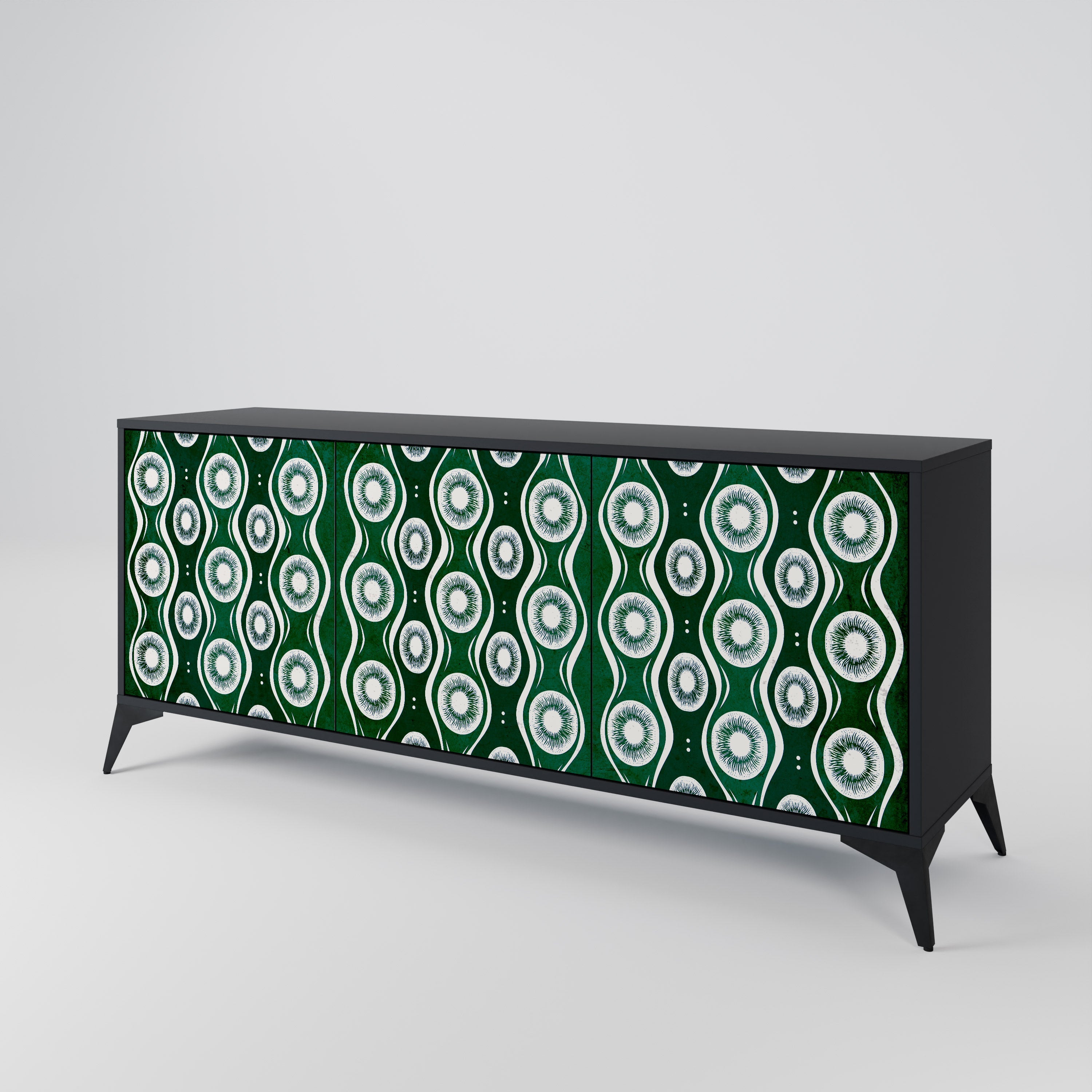 GREEN EYES 3-türiges Sideboard in Schwarz