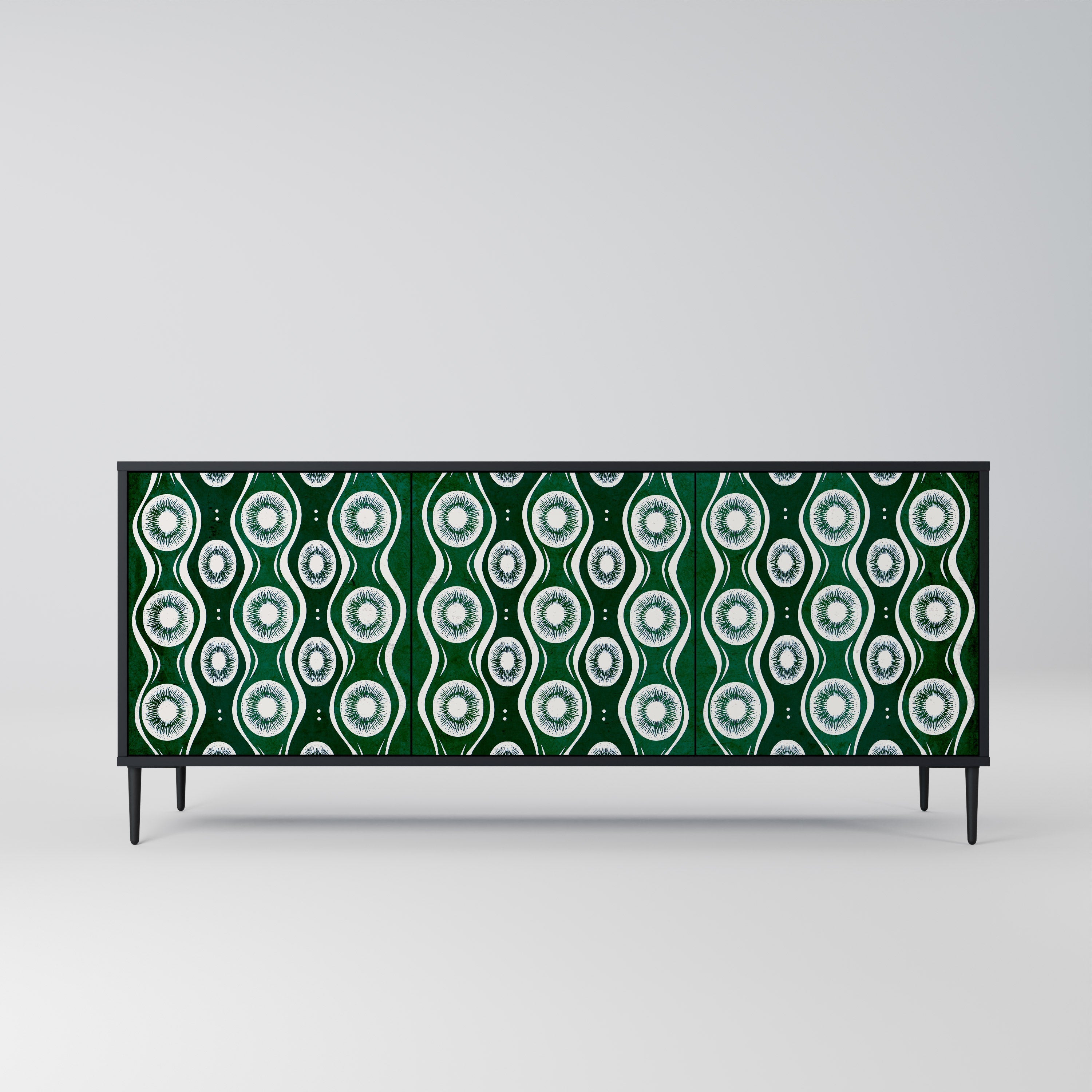 GREEN EYES 3-türiges Sideboard in Schwarz