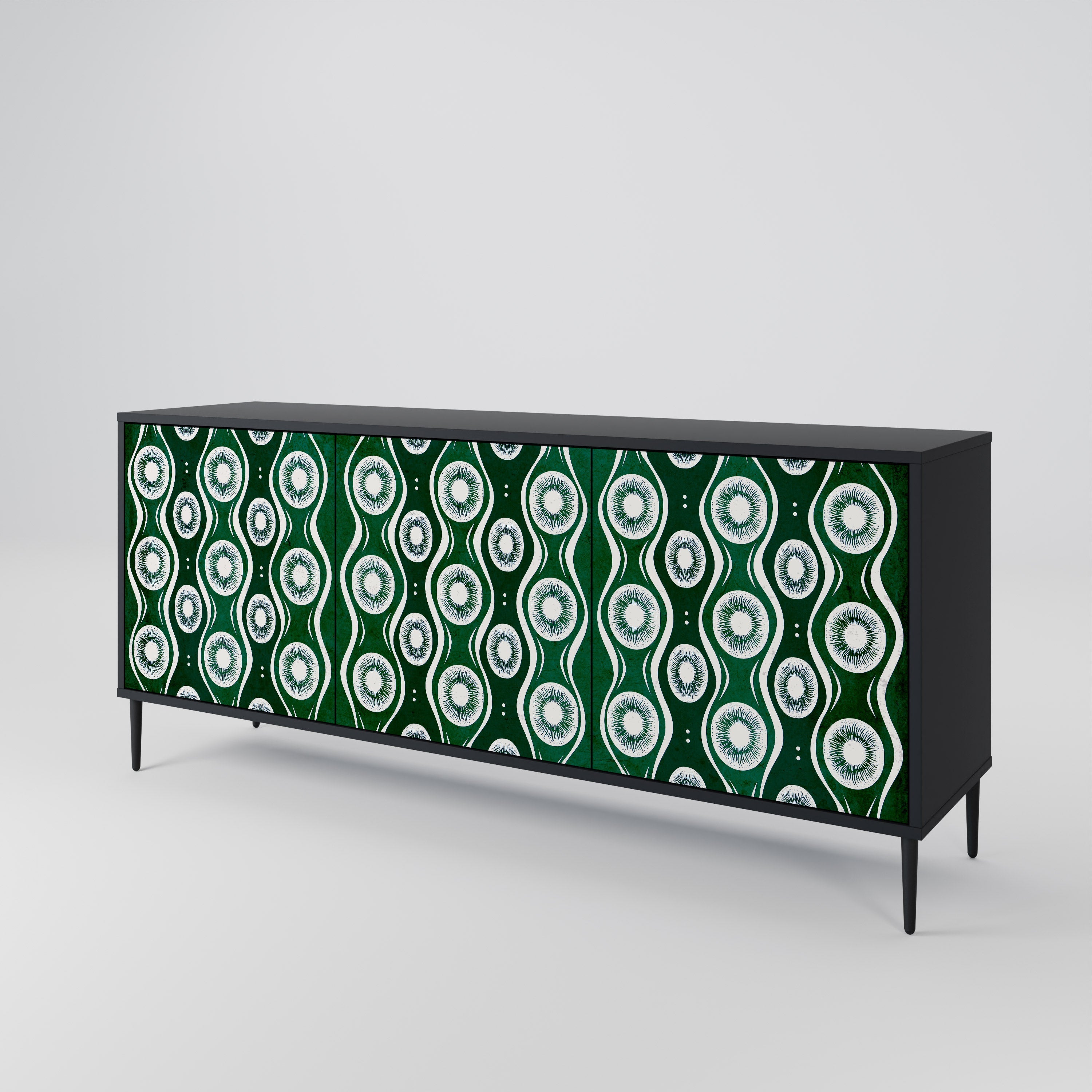 GREEN EYES 3-türiges Sideboard in Schwarz