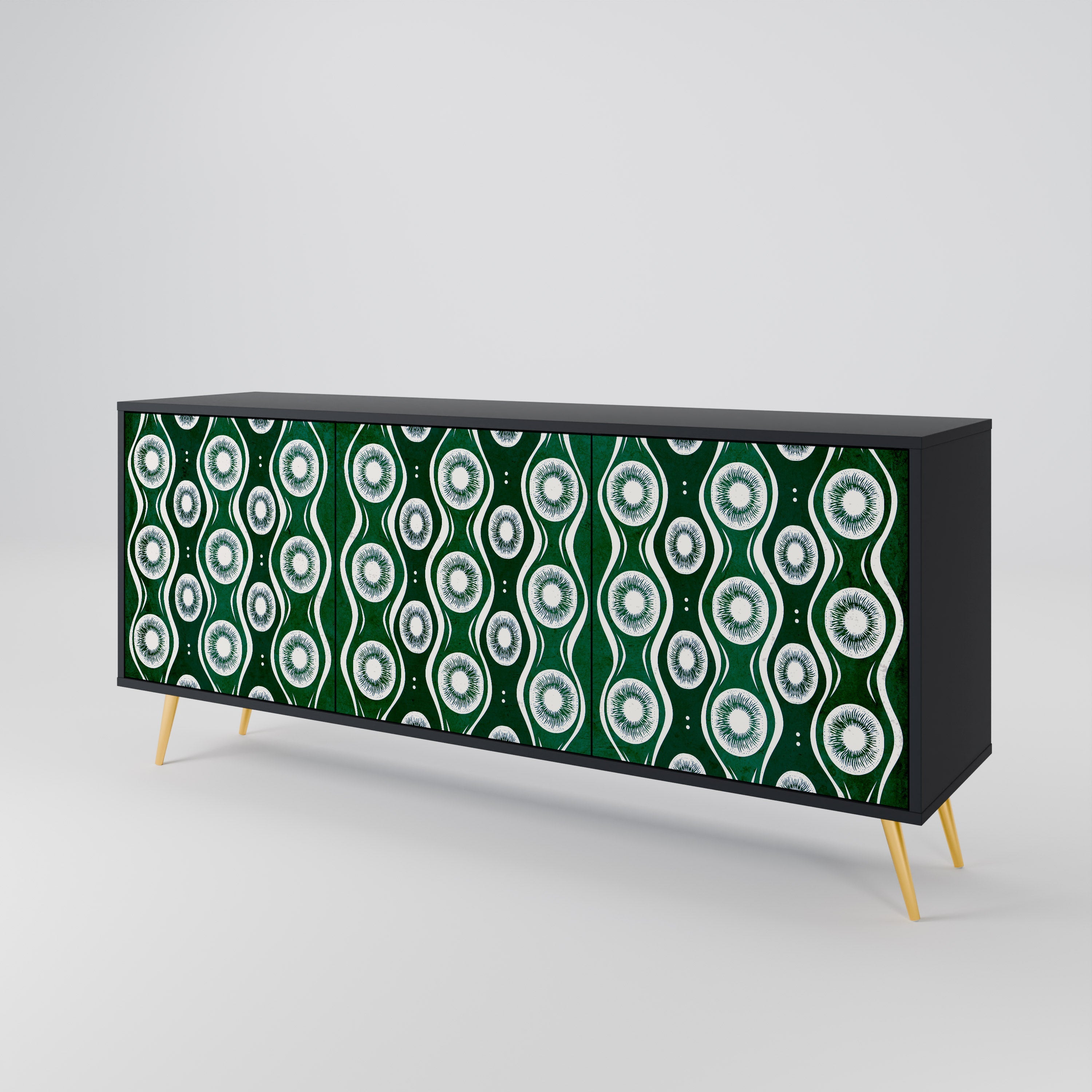 GREEN EYES 3-türiges Sideboard in Schwarz