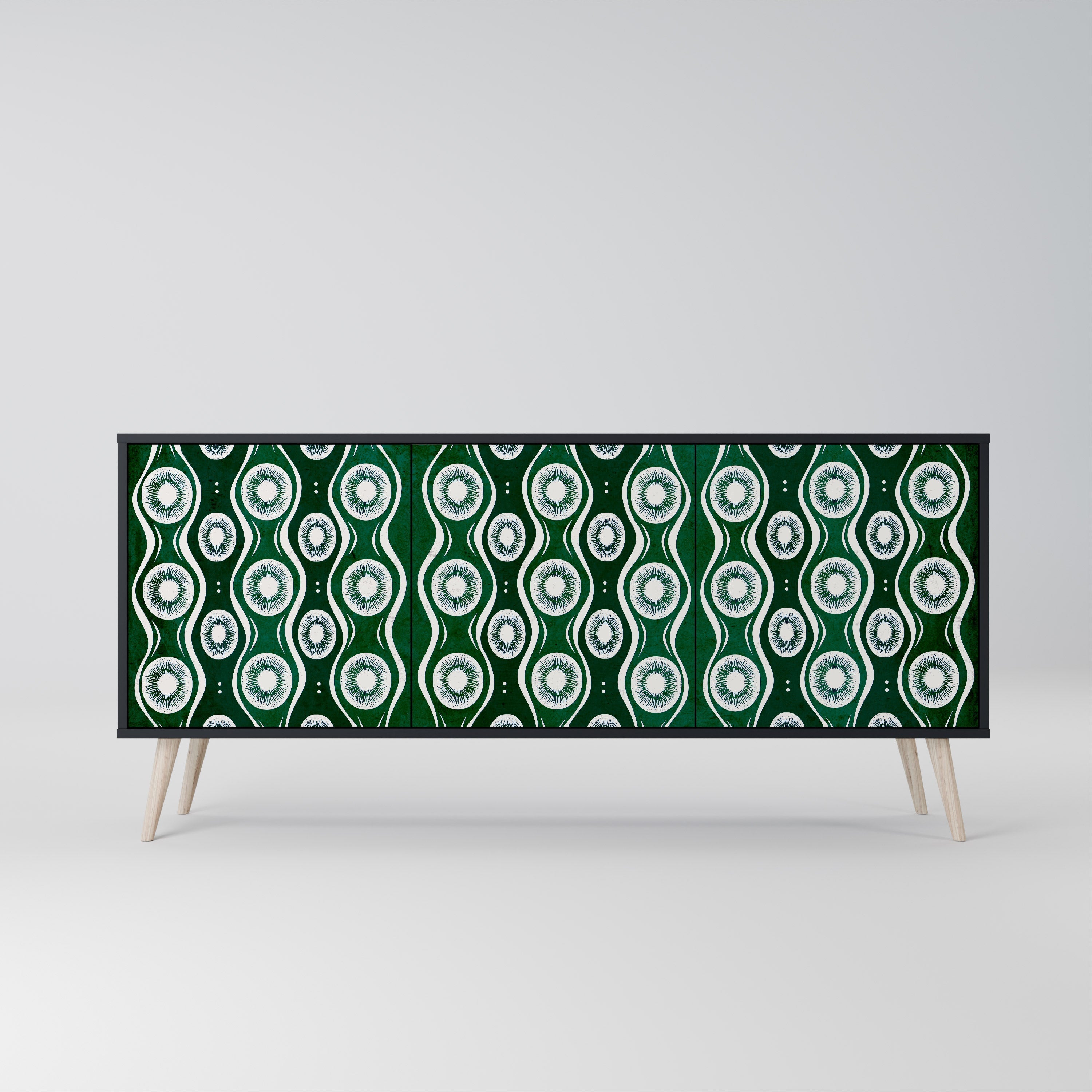 GREEN EYES 3-türiges Sideboard in Schwarz