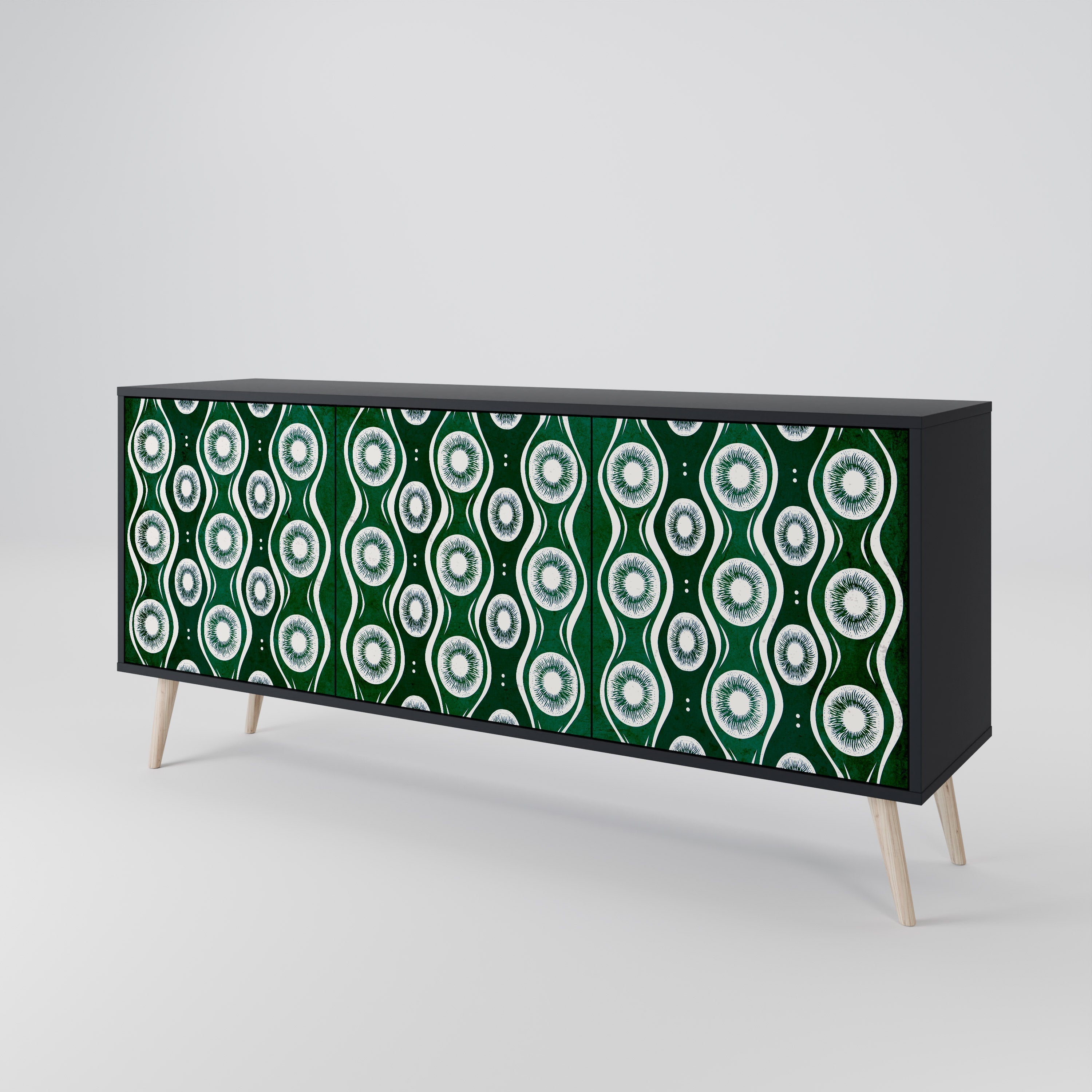 GREEN EYES 3-türiges Sideboard in Schwarz