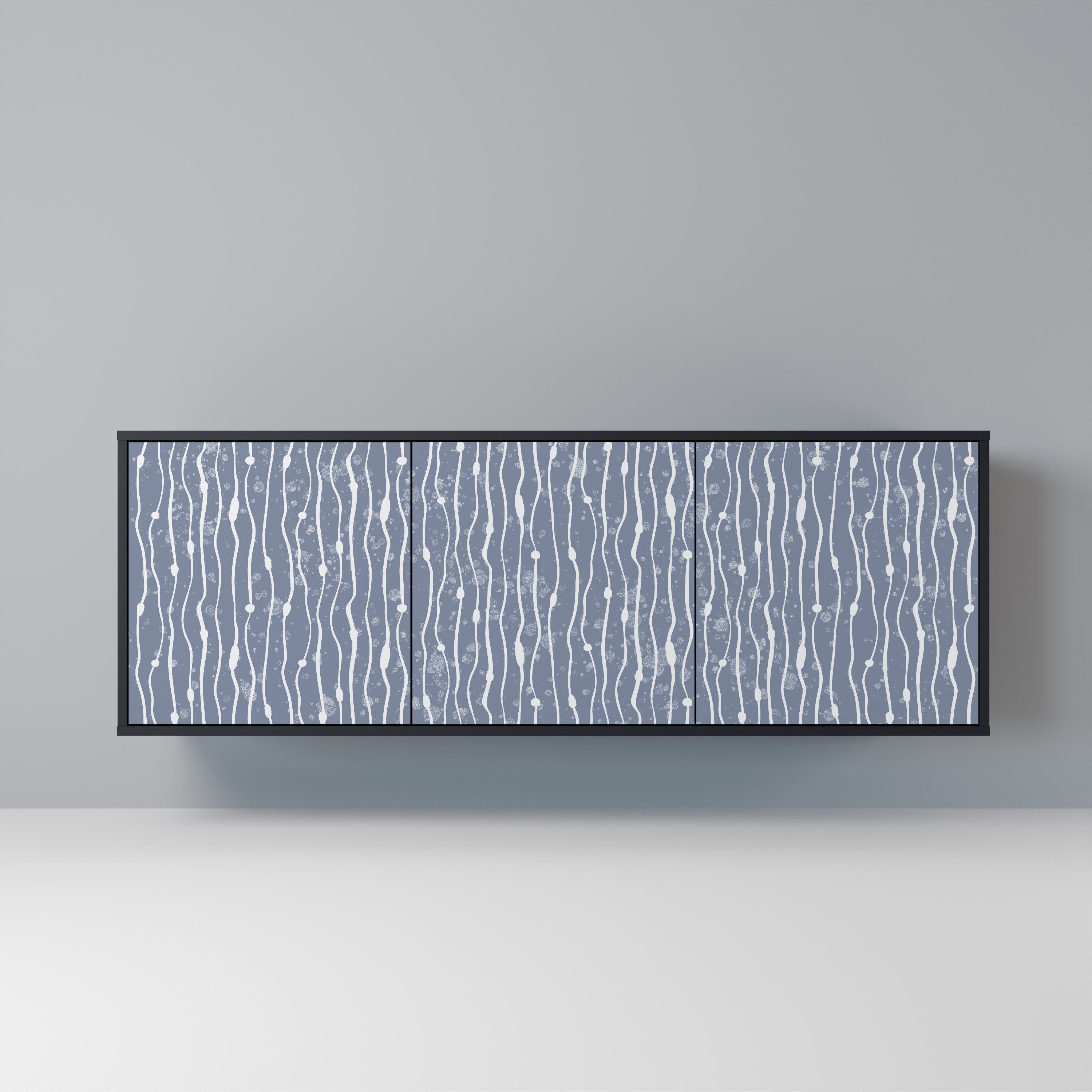 GRAPHITE RAIN 3-türiges Sideboard in schwarzem Finish