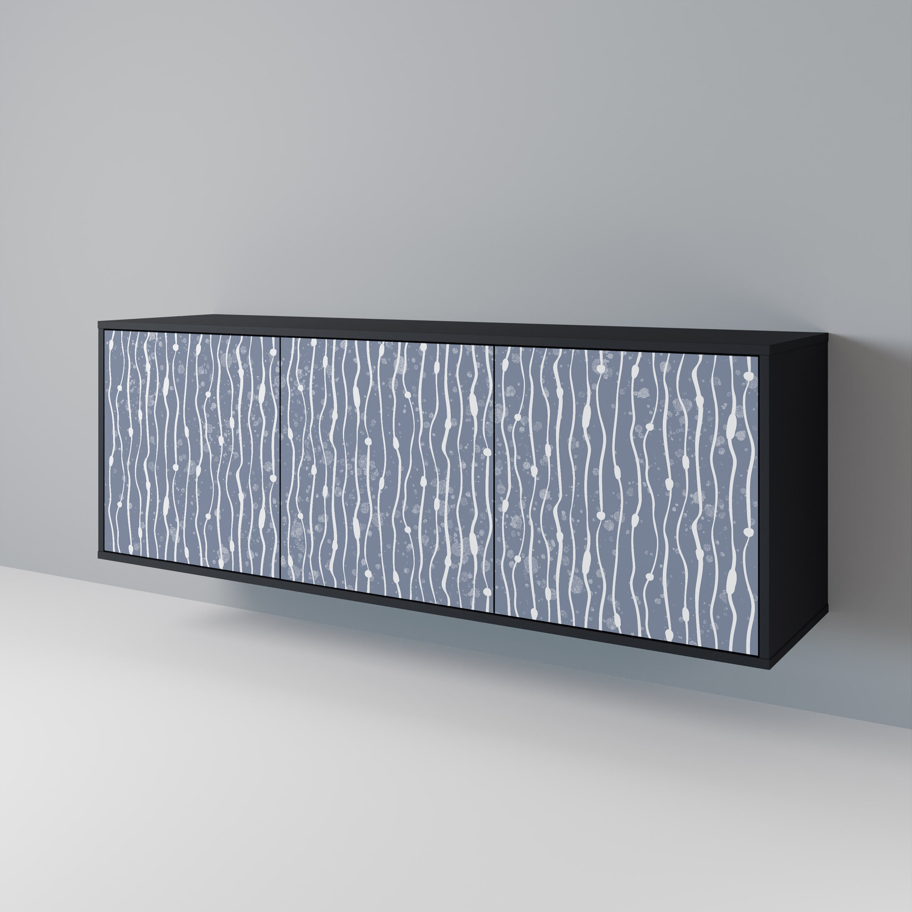 GRAPHITE RAIN 3-türiges Sideboard in schwarzem Finish