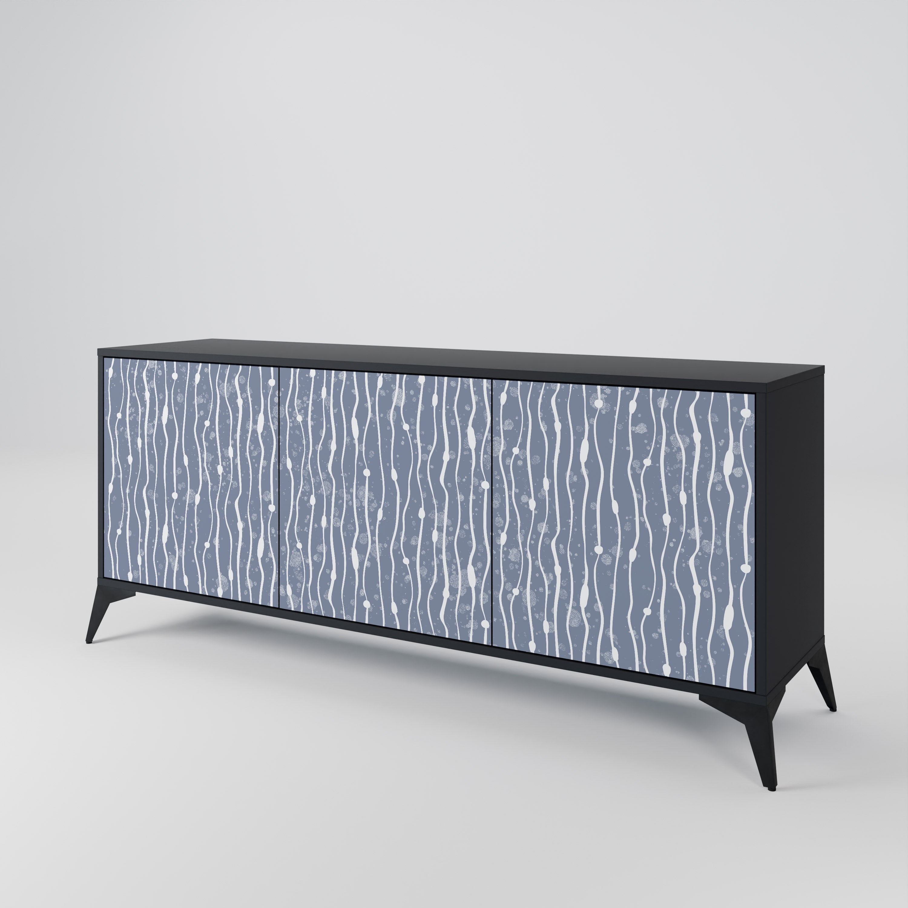 GRAPHITE RAIN 3-türiges Sideboard in schwarzem Finish