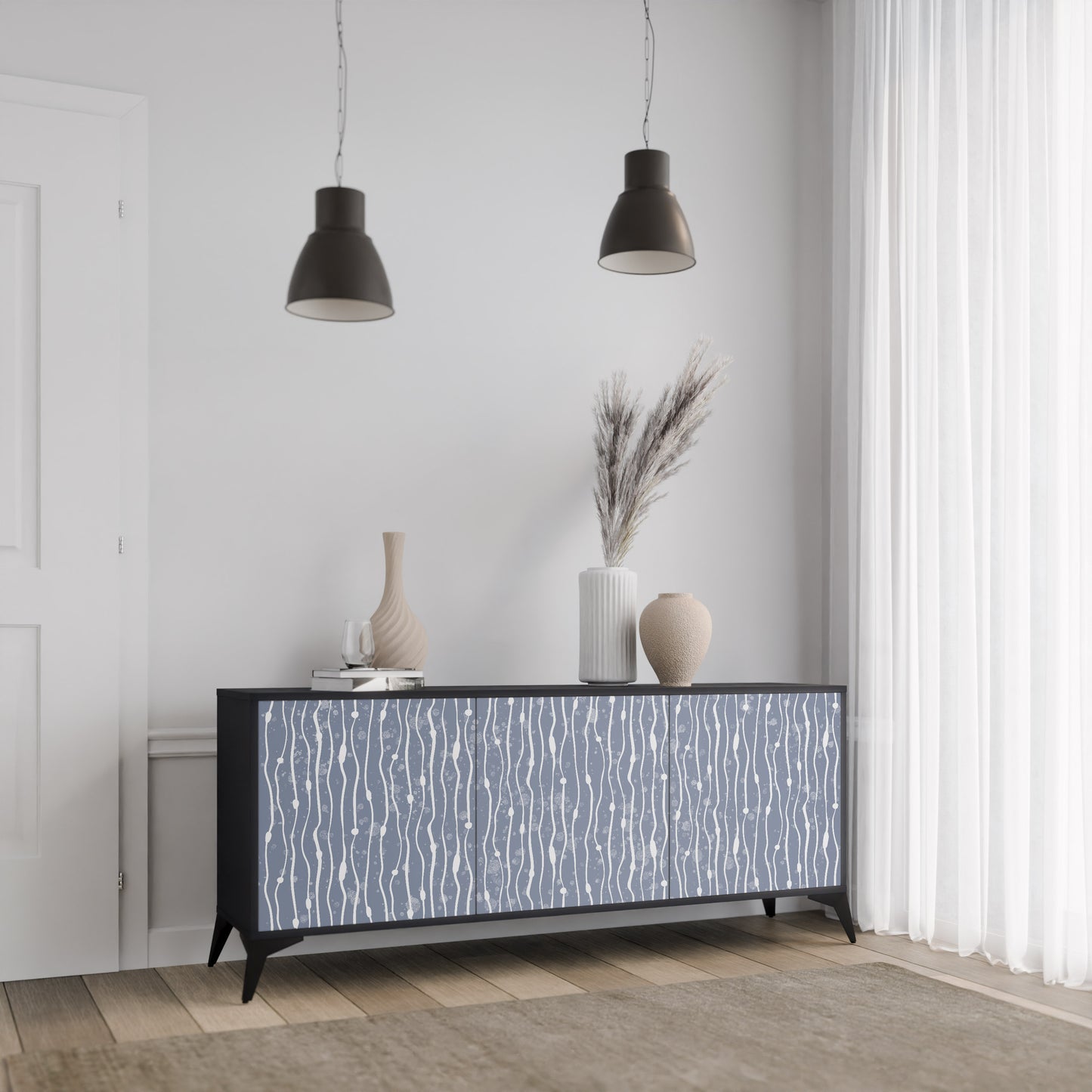 GRAPHITE RAIN 3-türiges Sideboard