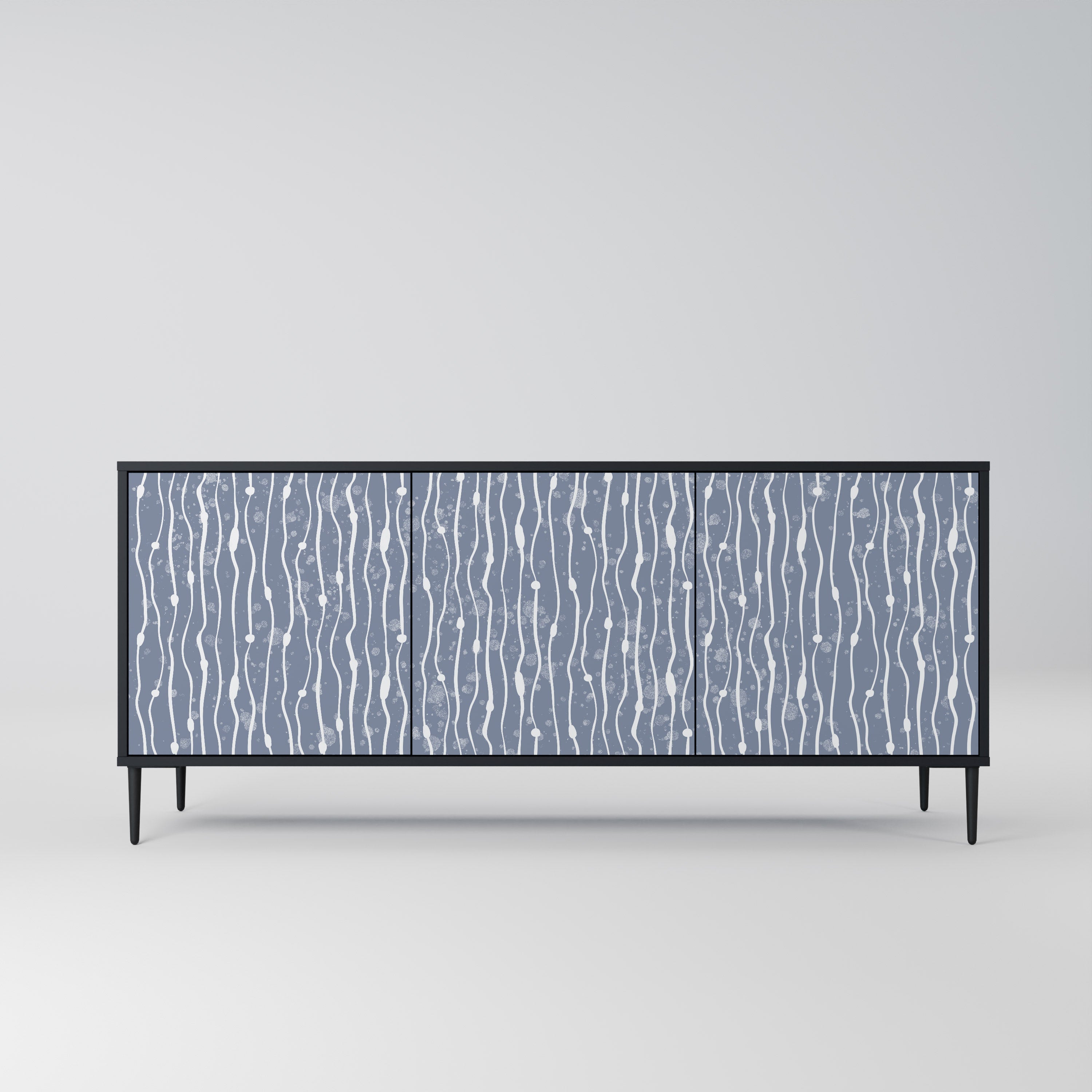 GRAPHITE RAIN 3-türiges Sideboard in schwarzem Finish