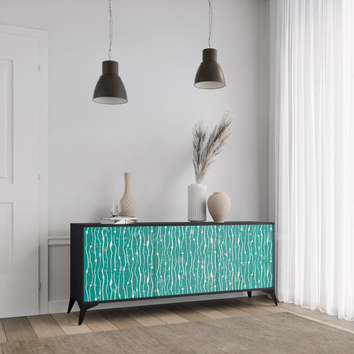 TURQUOISE RAIN 3-türiges Sideboard