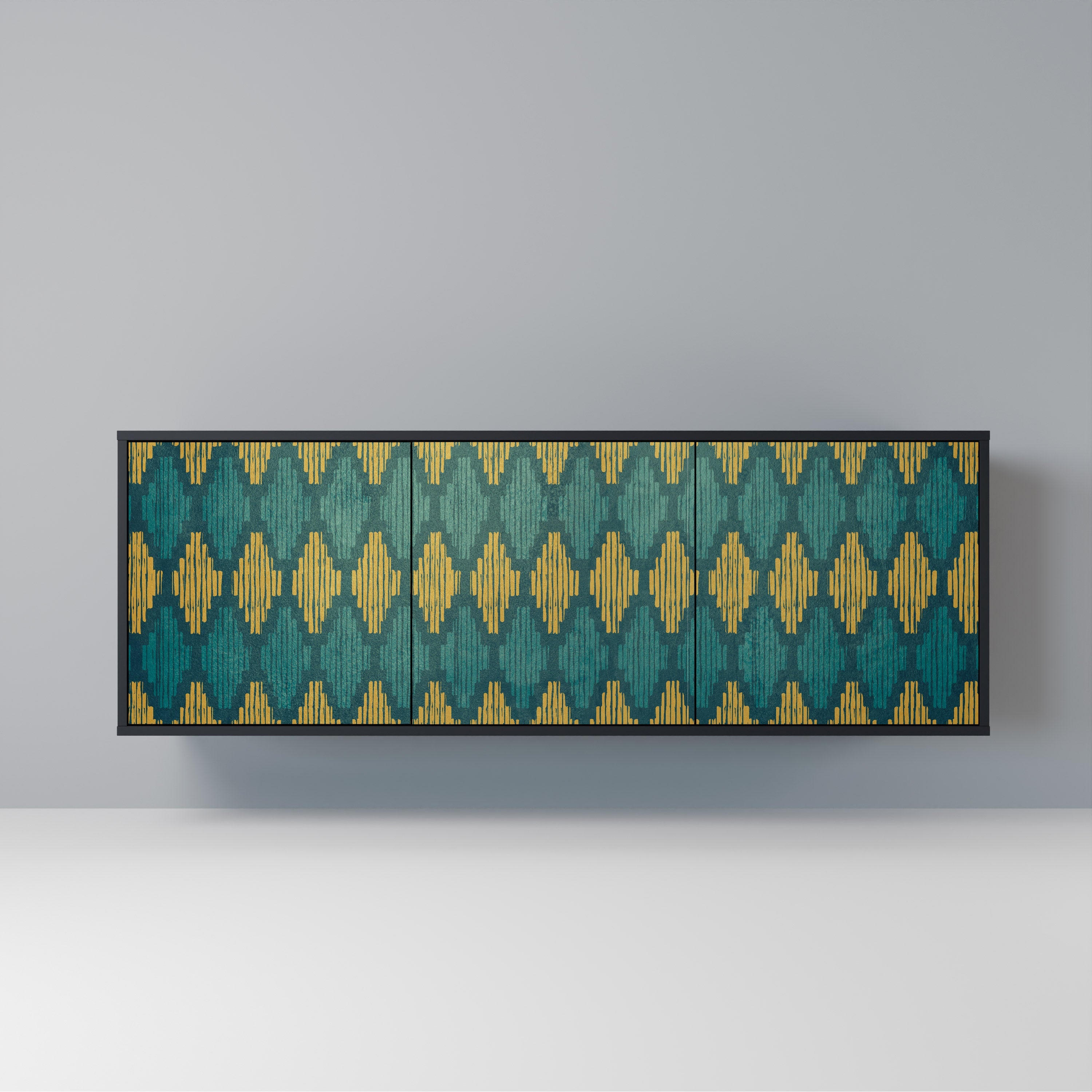 POLYGONS Sideboard mit 3 Türen in Schwarz