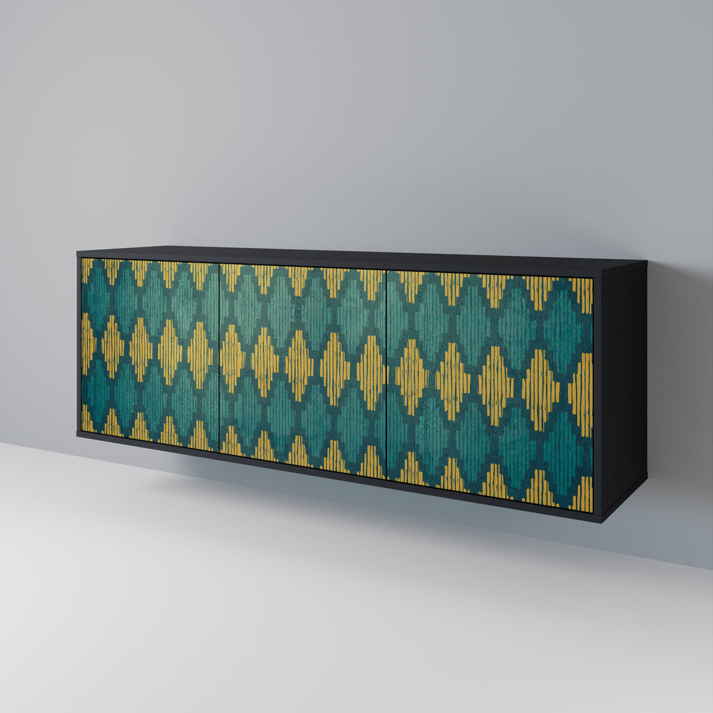 POLYGONS Sideboard mit 3 Türen in Schwarz