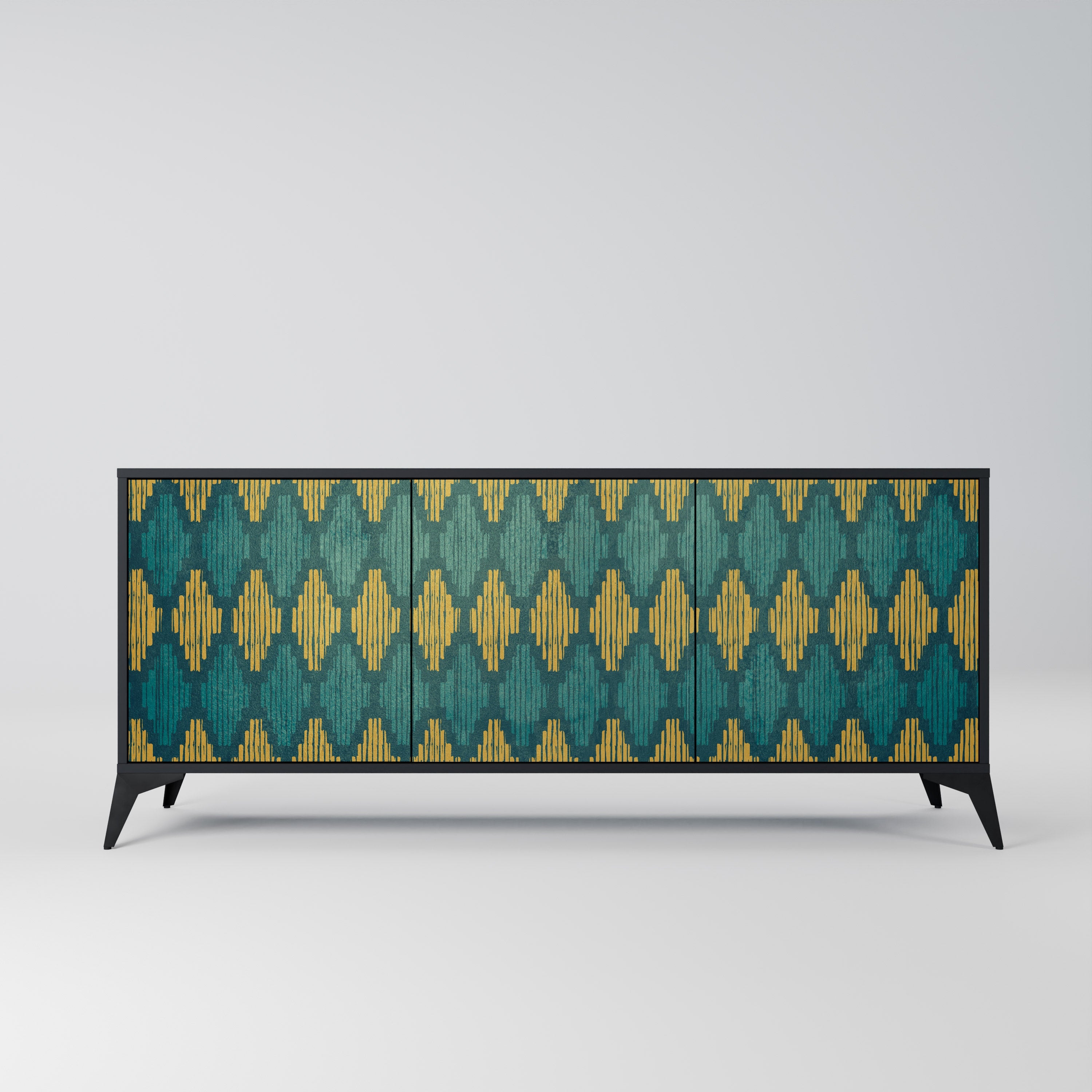 POLYGONS Sideboard mit 3 Türen in Schwarz