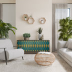 POLYGONS 3-Door Sideboard in Black Finish