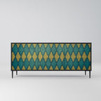 POLYGONS 3-Door Sideboard in Black Finish