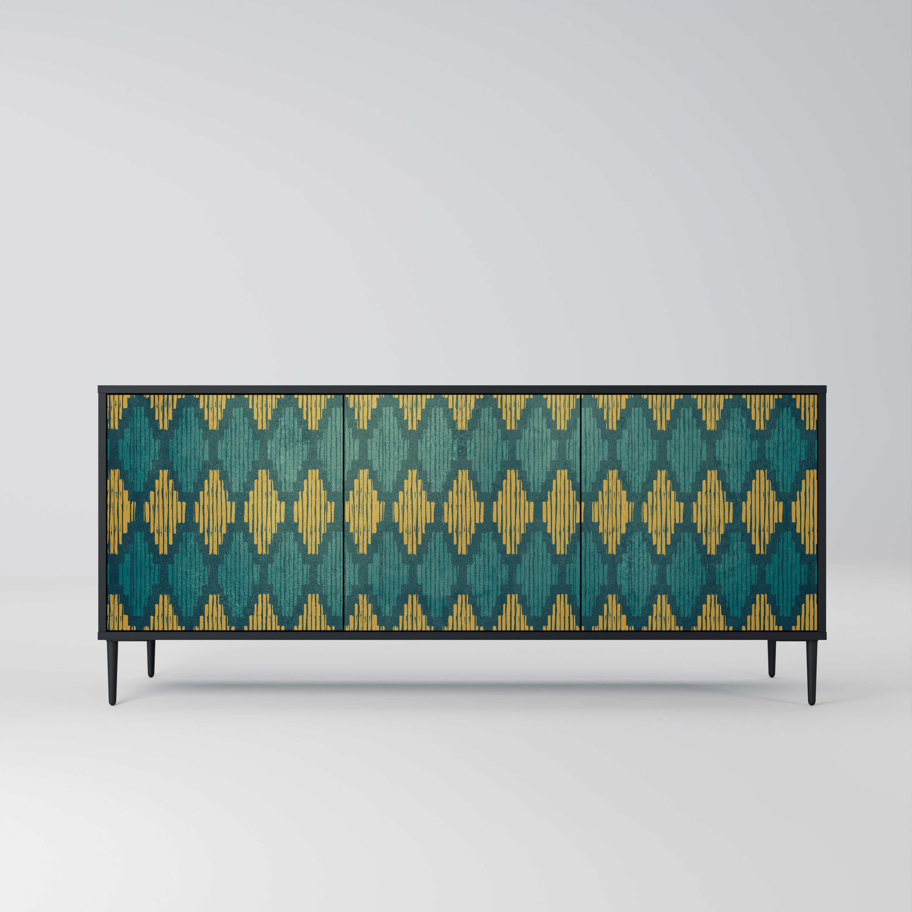POLYGONS Sideboard mit 3 Türen in Schwarz