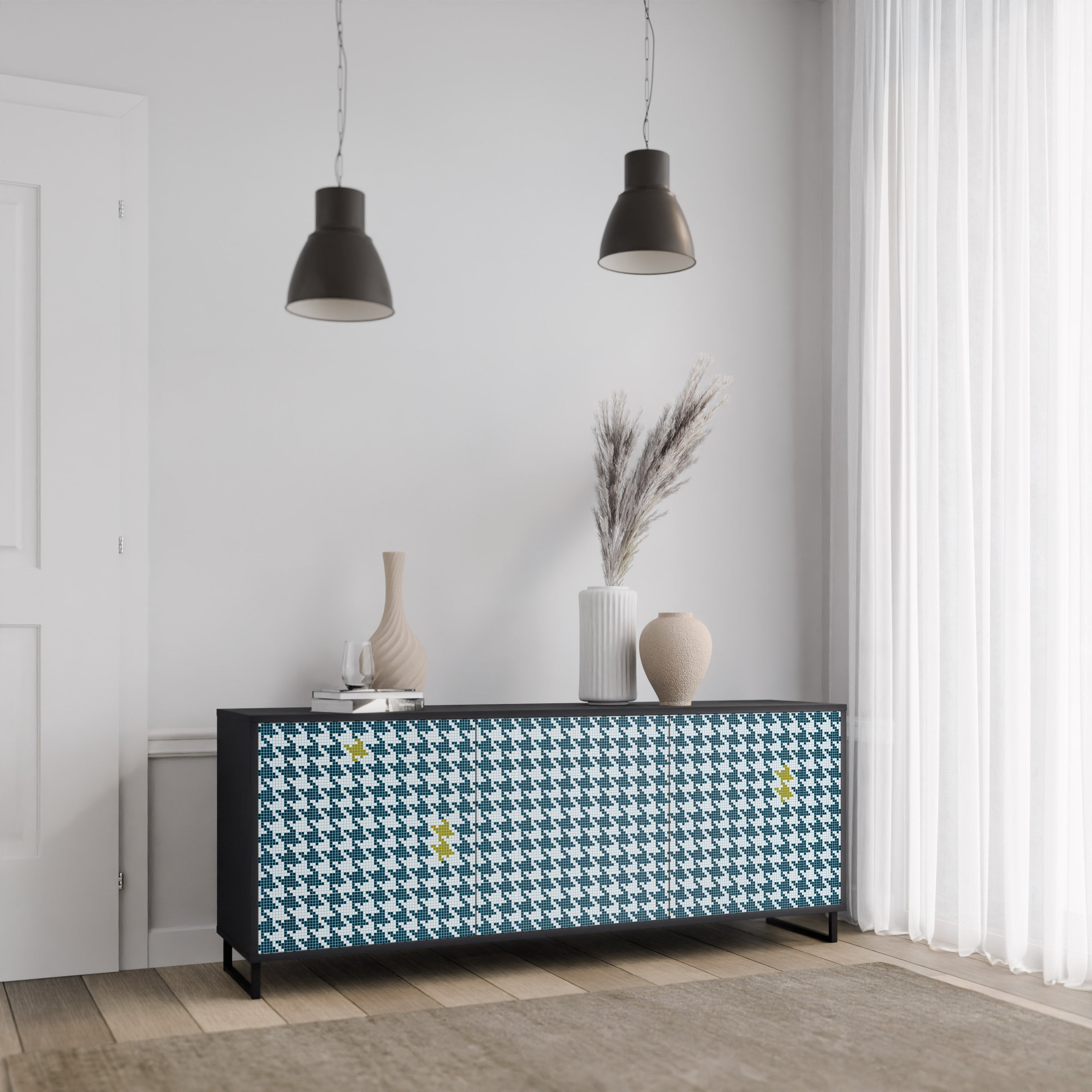 OUT OF CONTEXT 3-türiges Sideboard in Schwarz