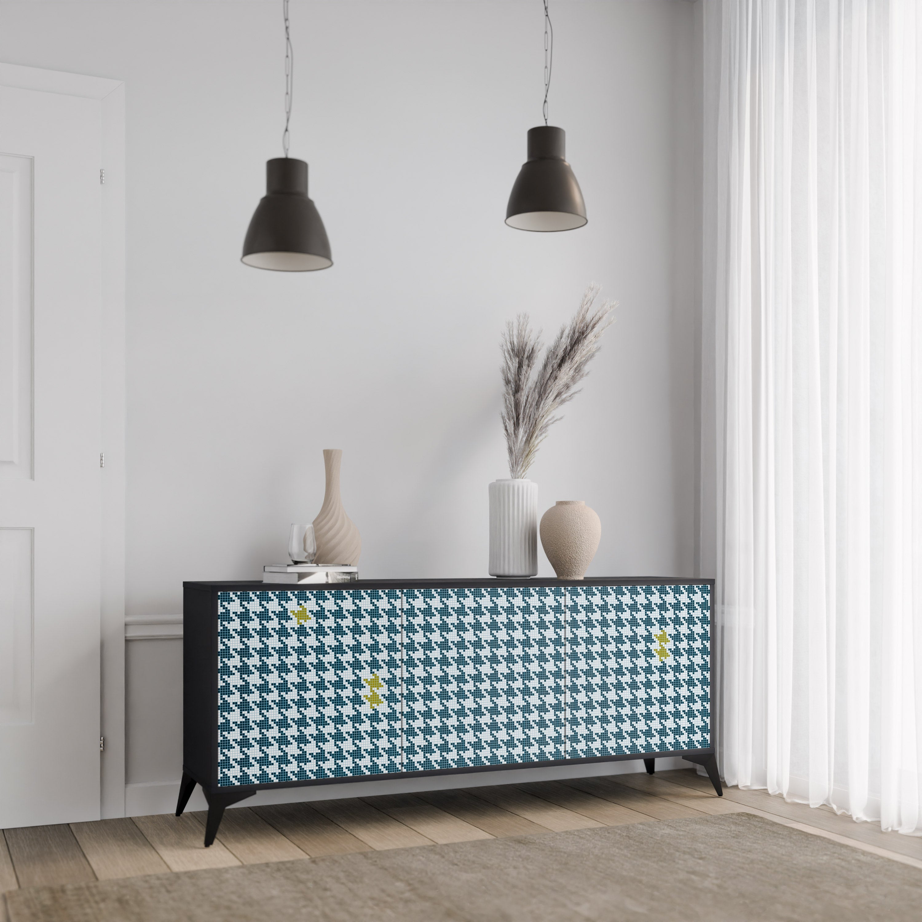 OUT OF CONTEXT 3-türiges Sideboard in Schwarz