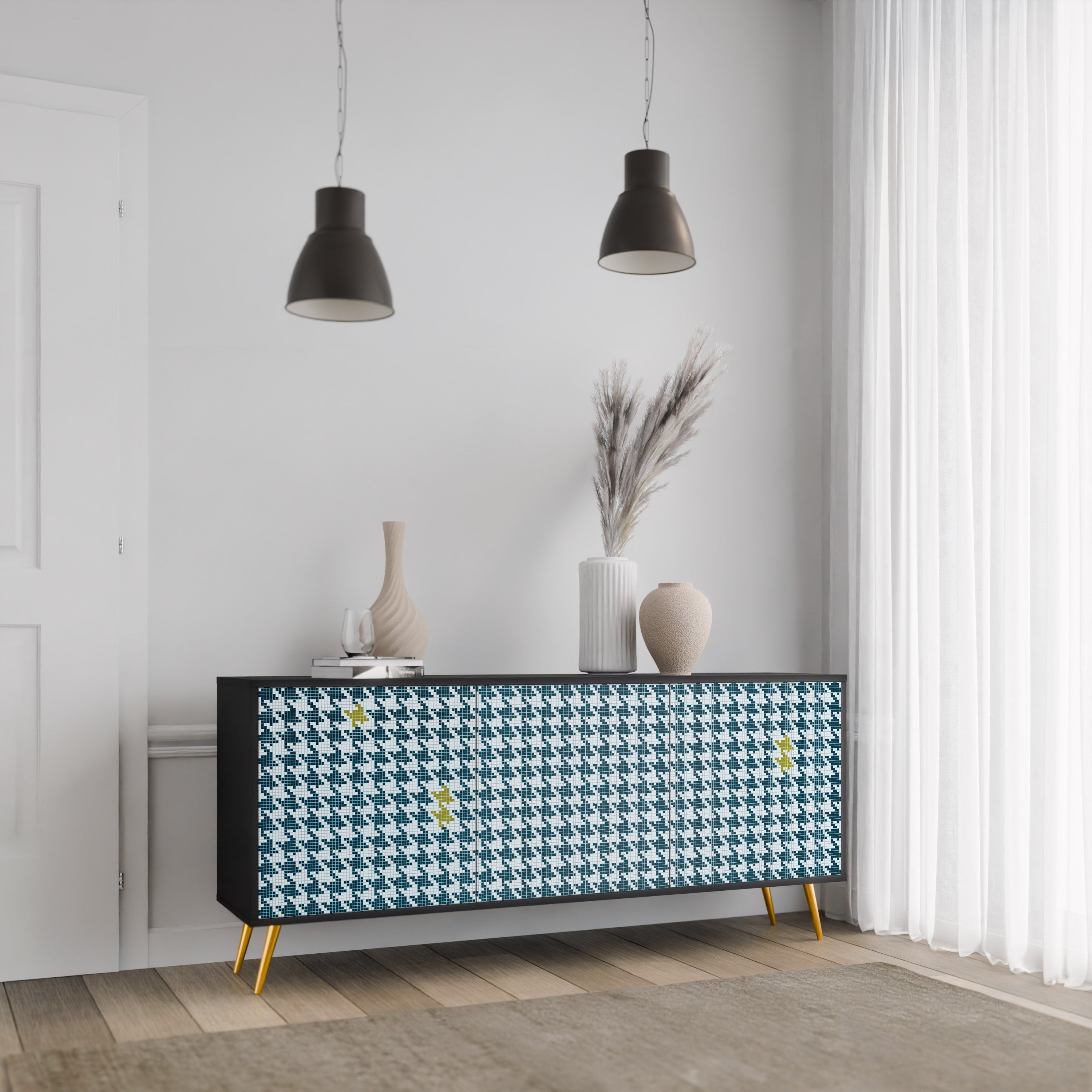 OUT OF CONTEXT 3-türiges Sideboard in Schwarz