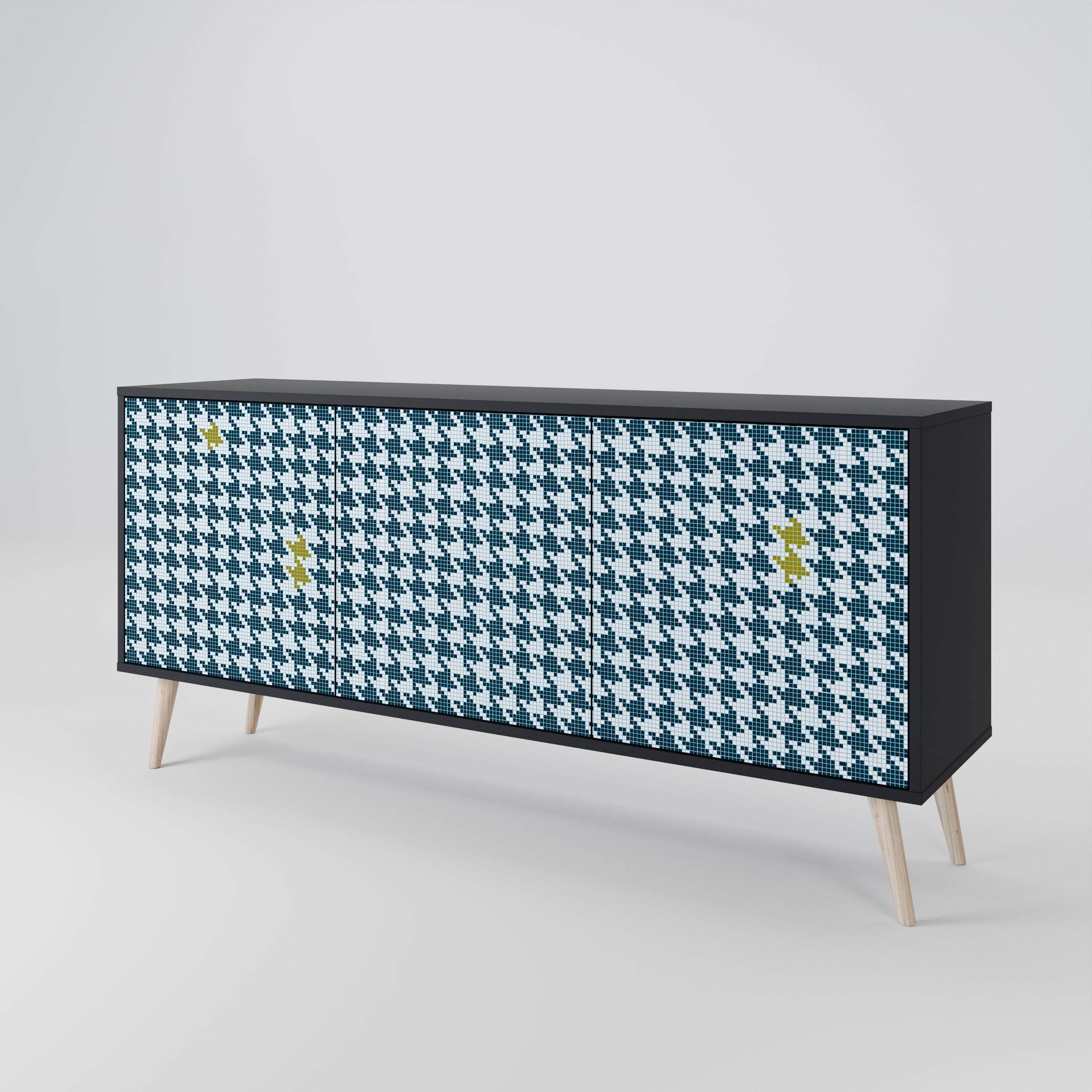 OUT OF CONTEXT 3-türiges Sideboard in Schwarz
