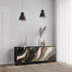GOLD DUST 3-Door Sideboard in Black Finish