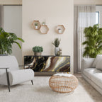 GOLD DUST 3-Door Sideboard in Black Finish